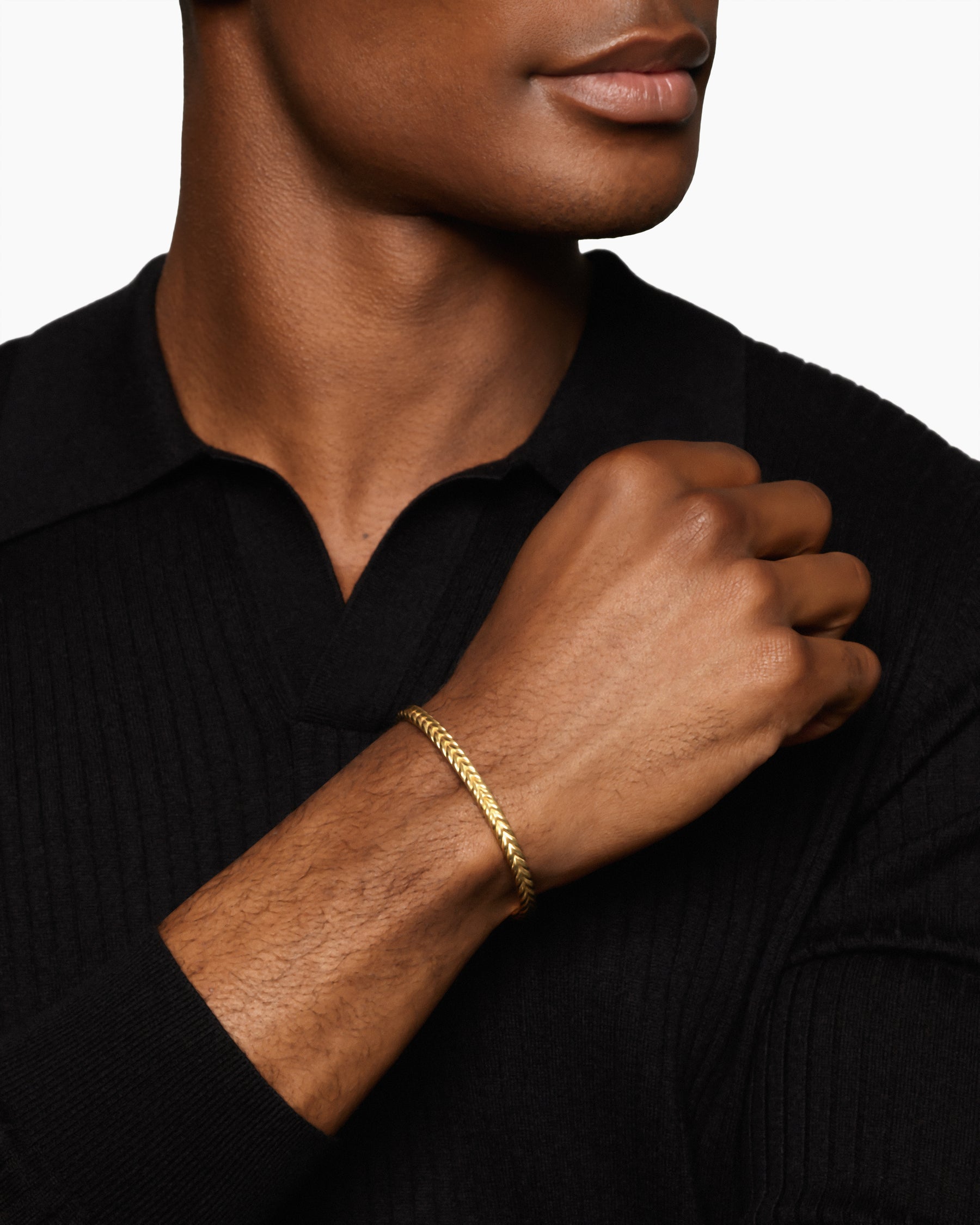 Alternative view of Chevron Flex Bracelet in 18K Yellow Gold, 5.2mm