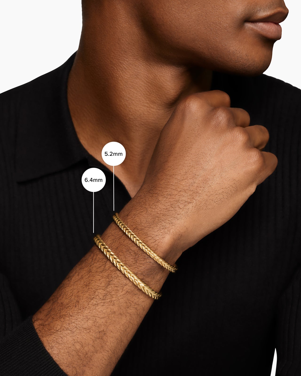 Chevron Flex Bracelet in 18K Rose Gold, 5.2mm - Image 6