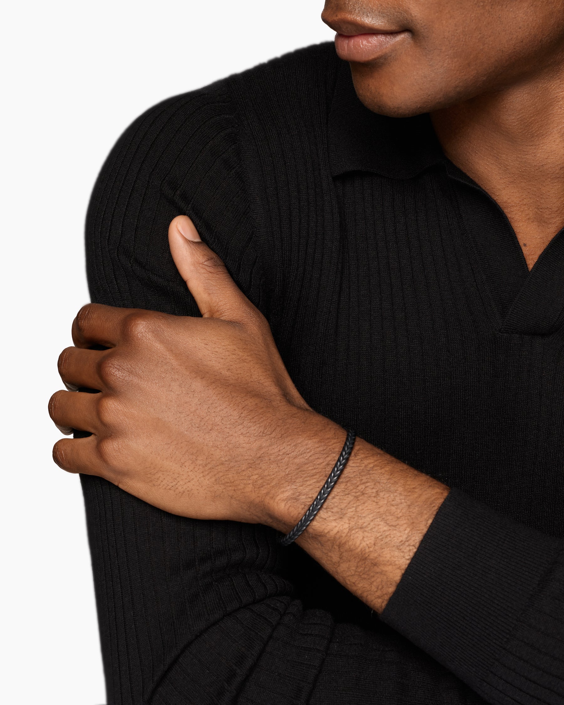 Alternative view of Chevron Flex Bracelet in Black Titanium, 5.2mm