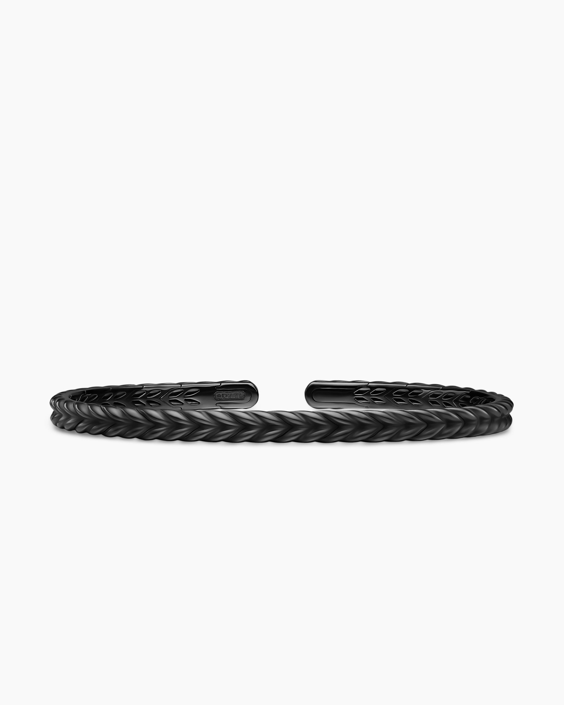 Chevron Flex Bracelet in Black Titanium, 5.2mm