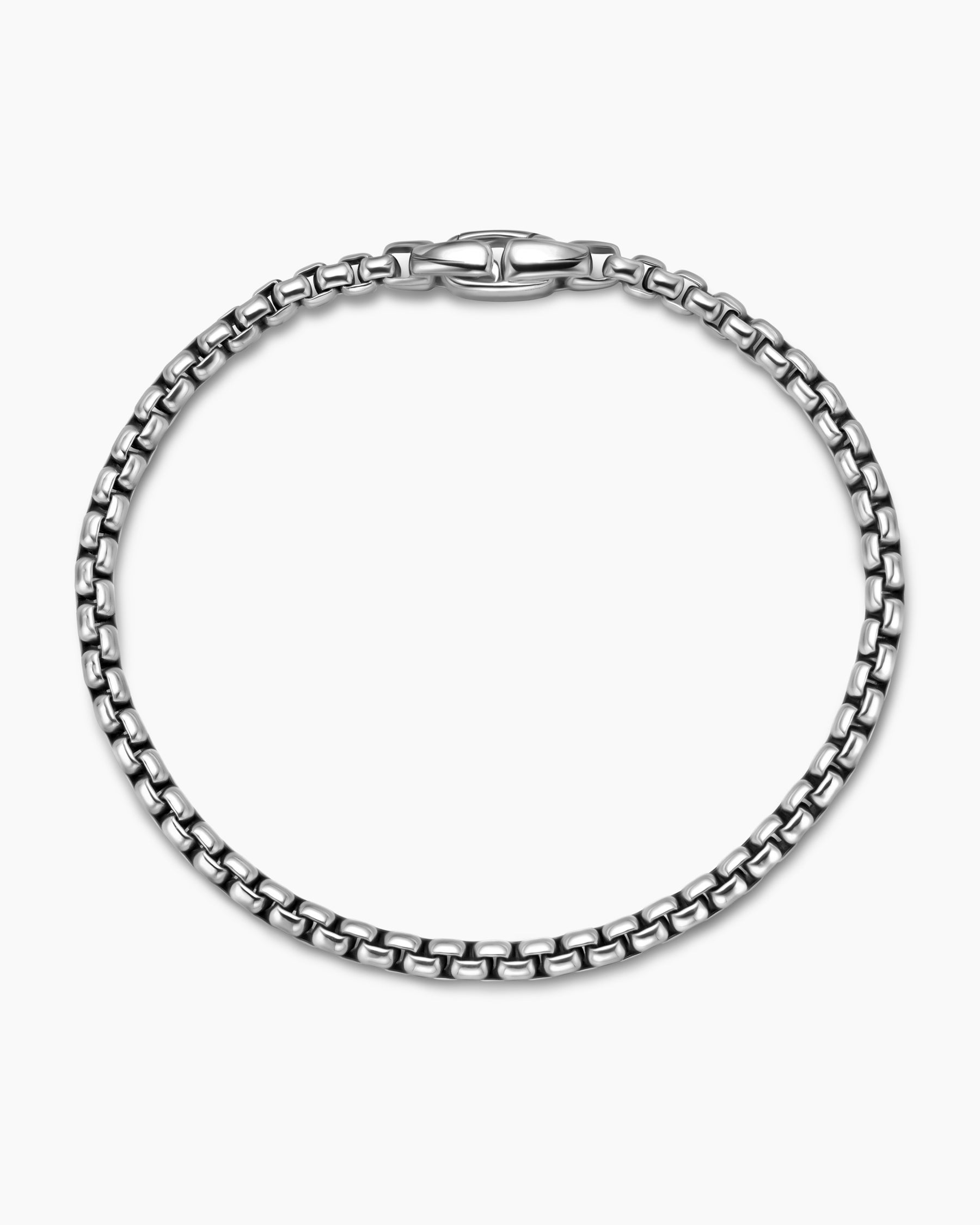 Box Chain Bracelet in Sterling Silver, 3.6mm - Image 3