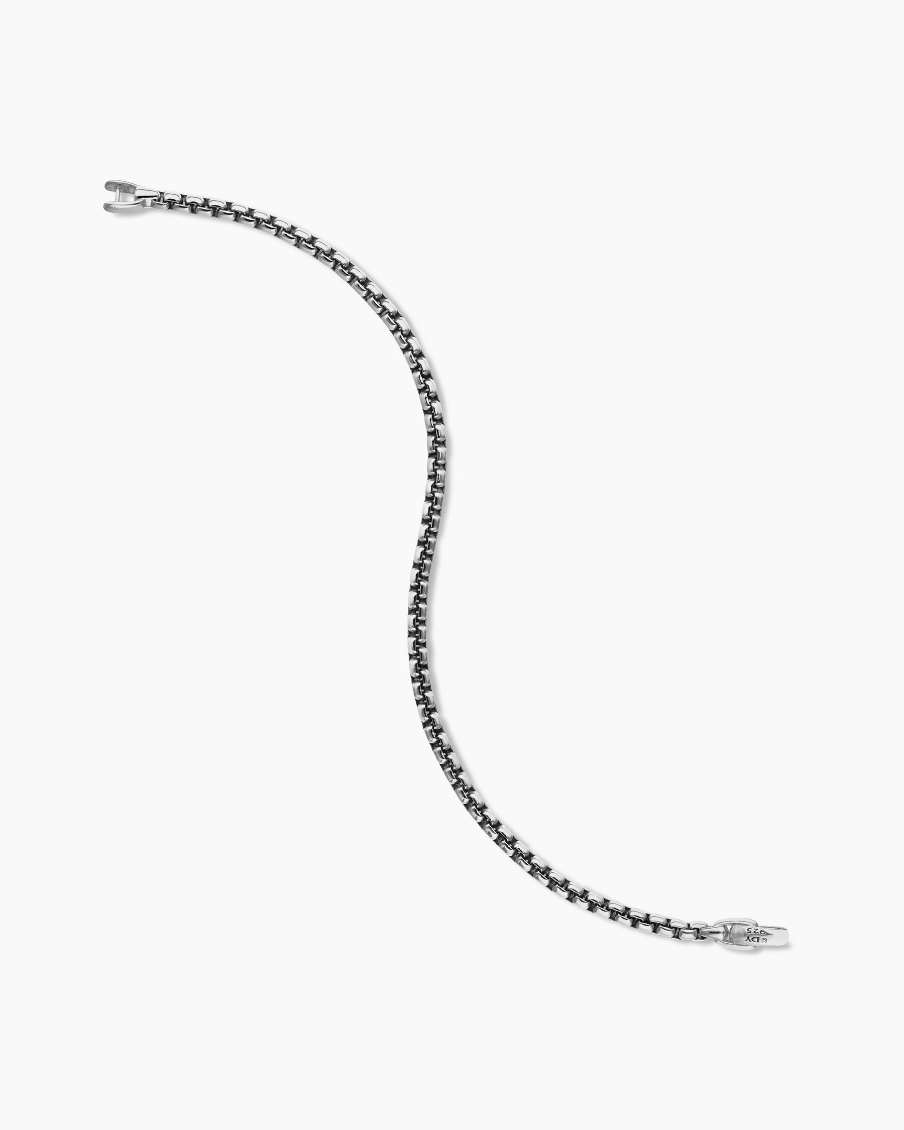 Box Chain Bracelet in Sterling Silver, 3.6mm - Image 4