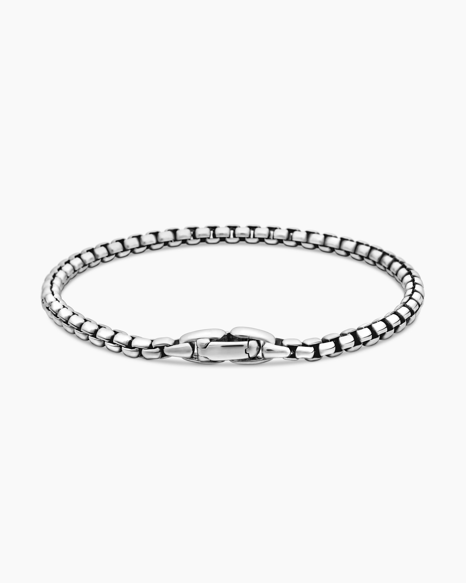 Box Chain Bracelet in Sterling Silver, 3.6mm - Image 5
