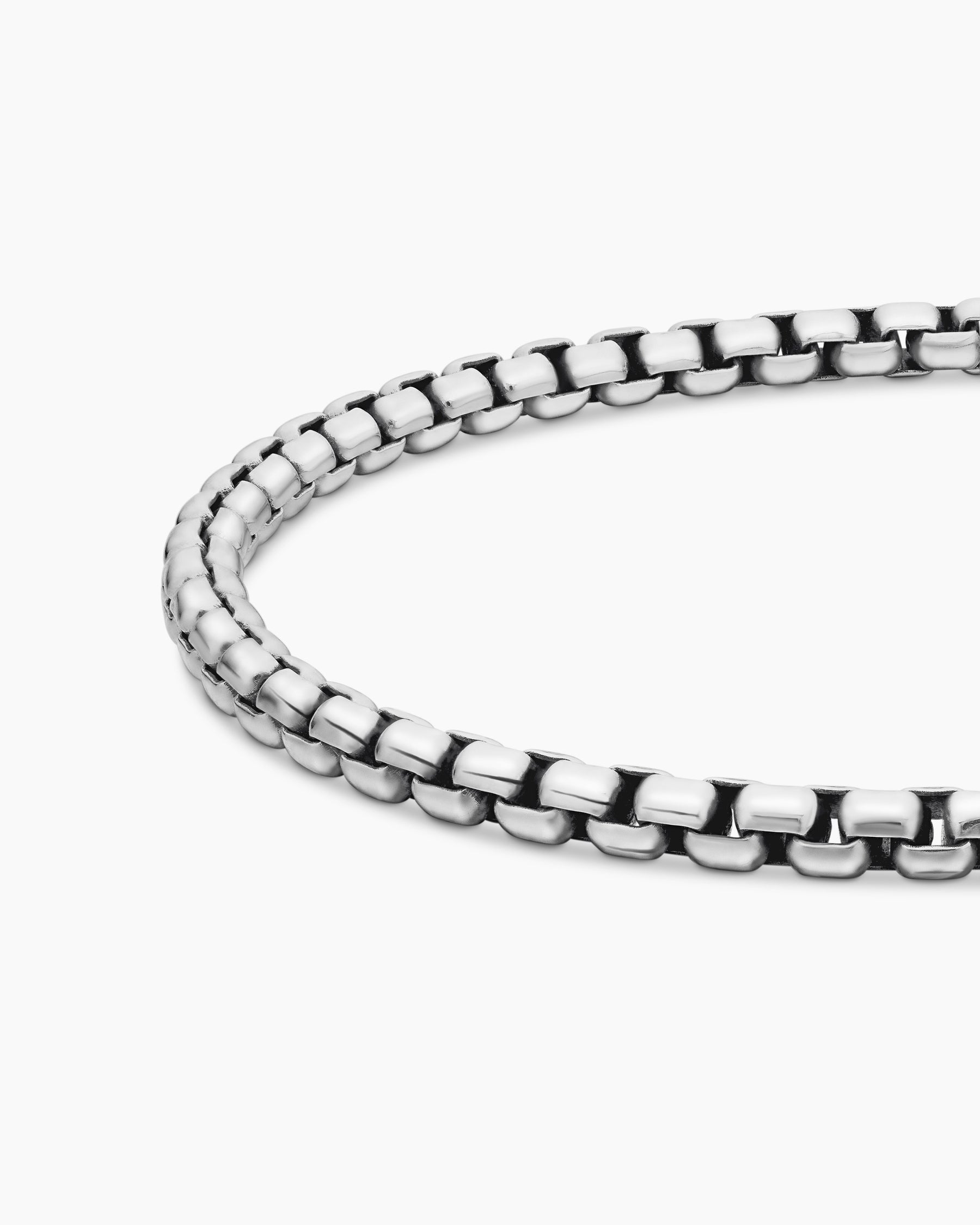 Box Chain Bracelet in Sterling Silver, 3.6mm - Image 7