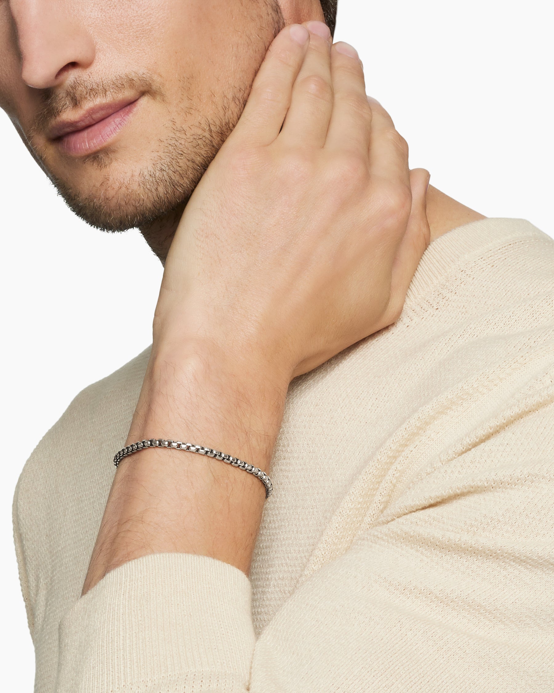 Alternative view of Box Chain Bracelet in Sterling Silver, 3.6mm