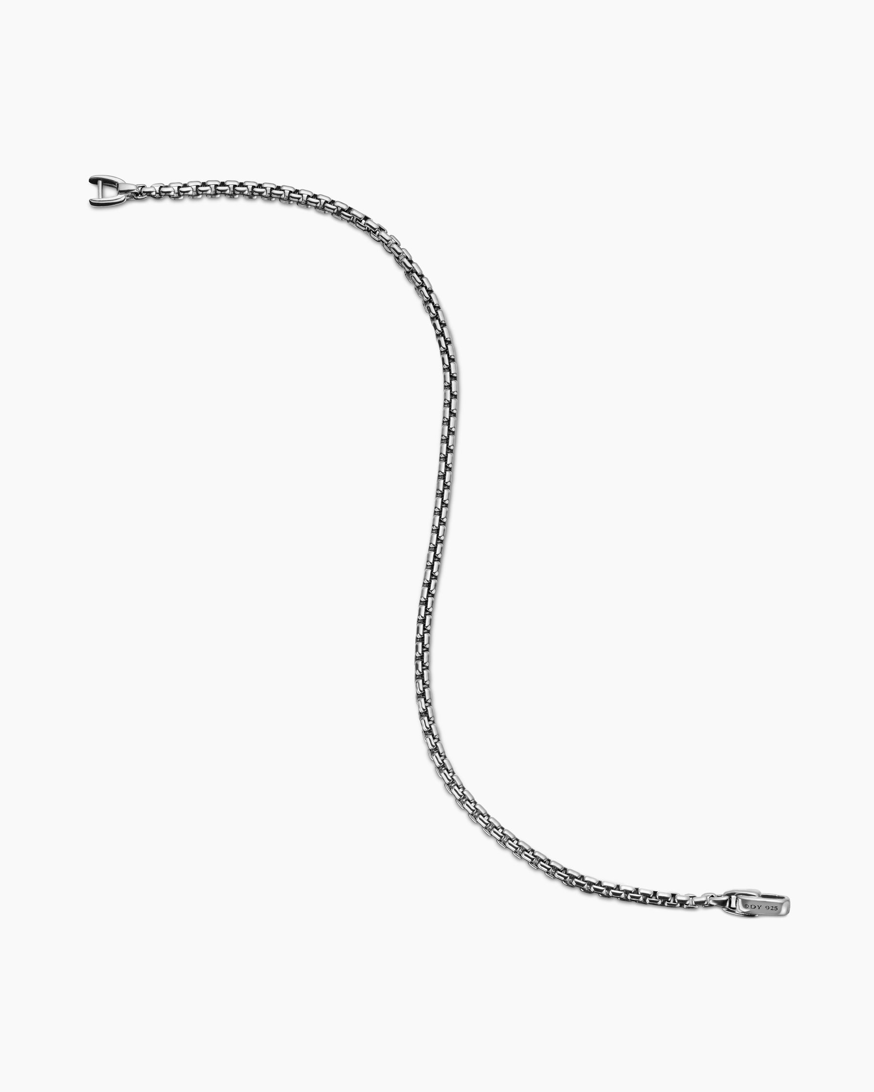 Box Chain Bracelet in Sterling Silver, 2.7mm - Image 4