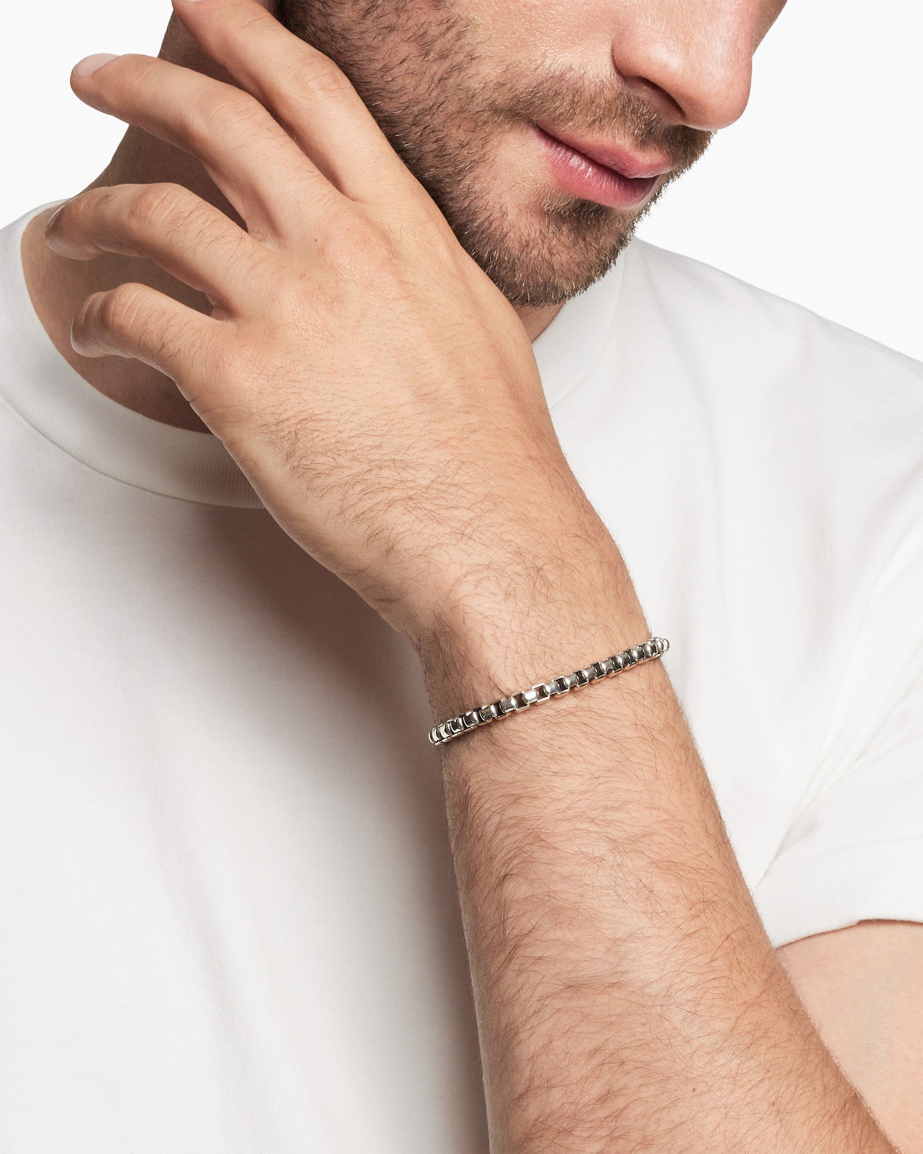 Alternative view of Box Chain Bracelet in Sterling Silver, 5mm