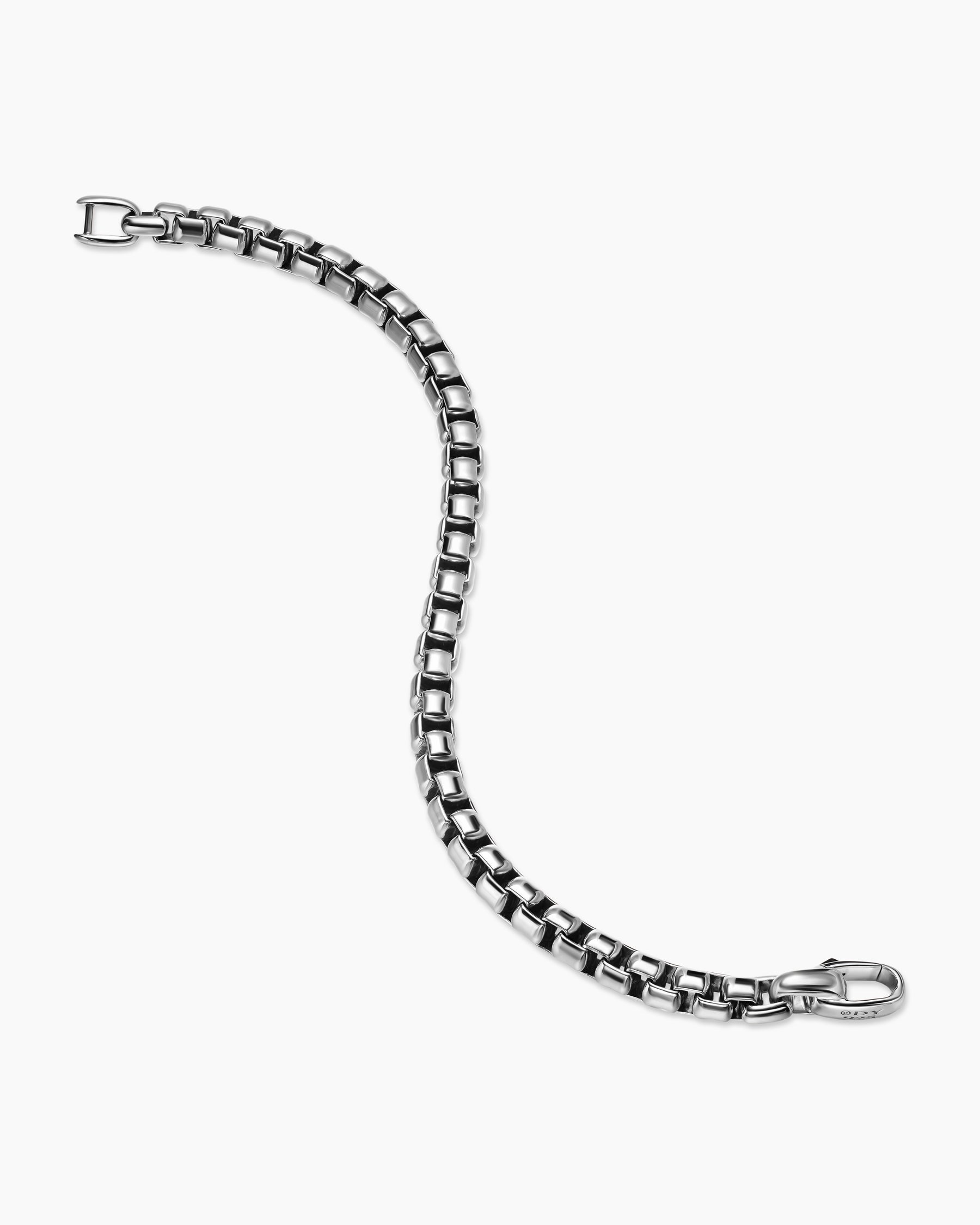 Box Chain Bracelet in Sterling Silver, 7.3mm - Image 4