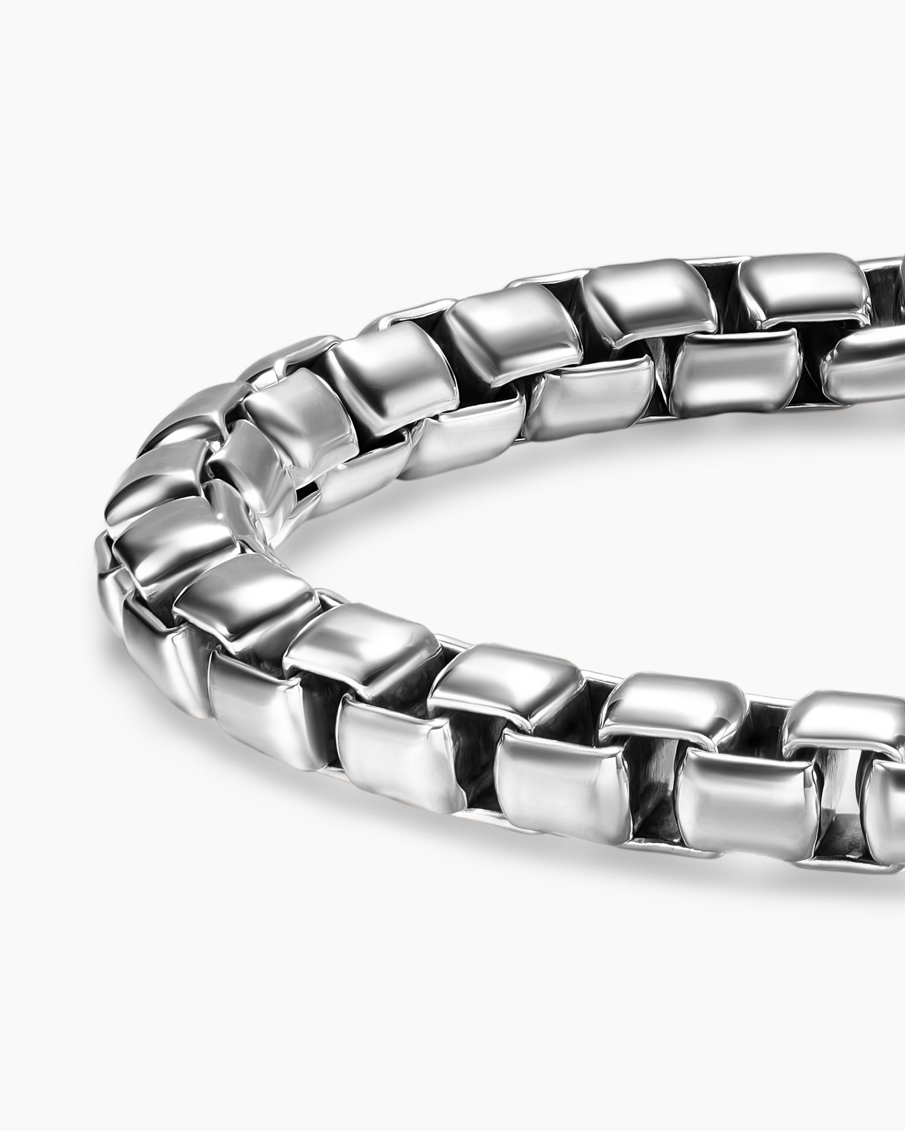 Box Chain Bracelet in Sterling Silver, 7.3mm - Image 6