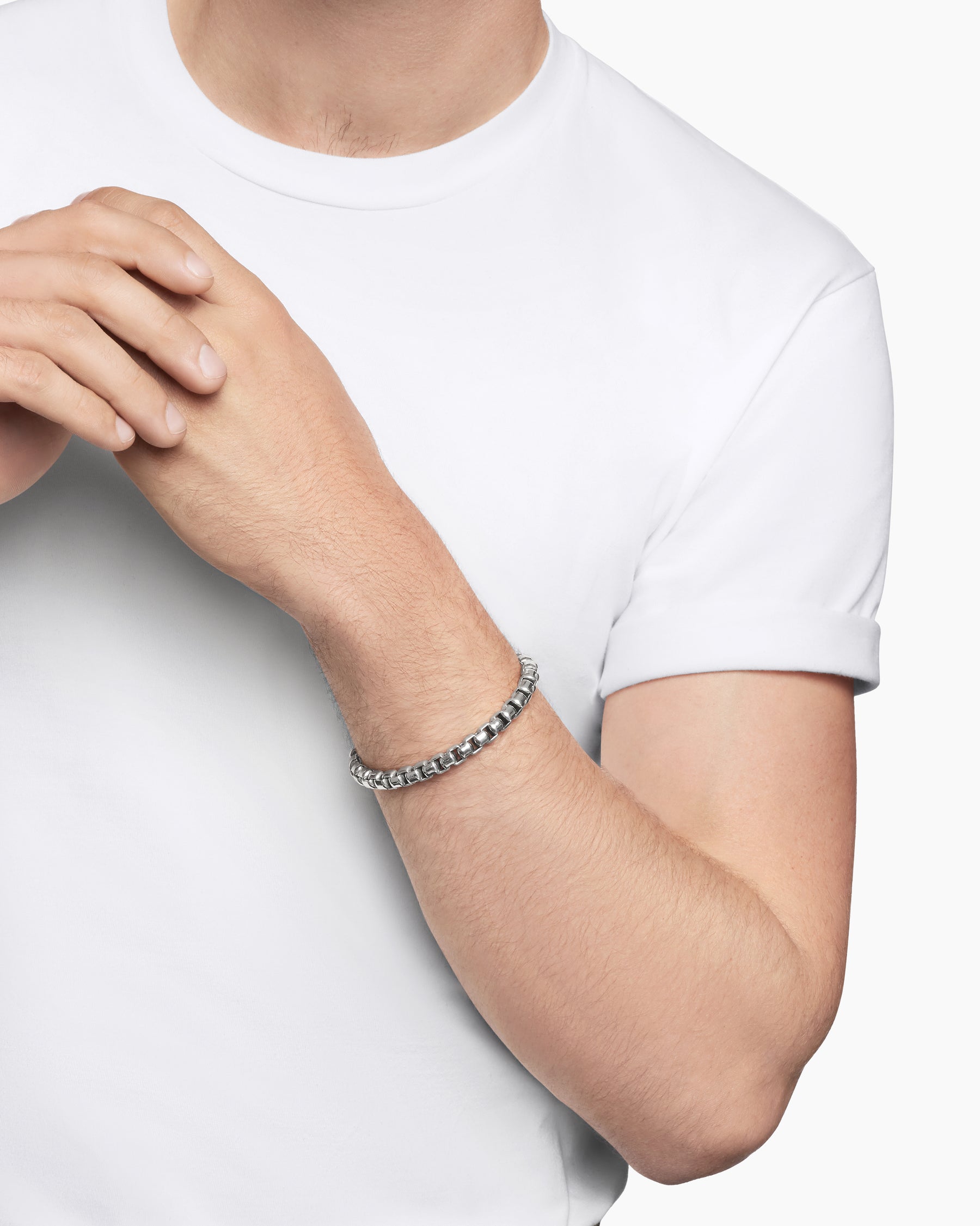Alternative view of Box Chain Bracelet in Sterling Silver, 7.3mm