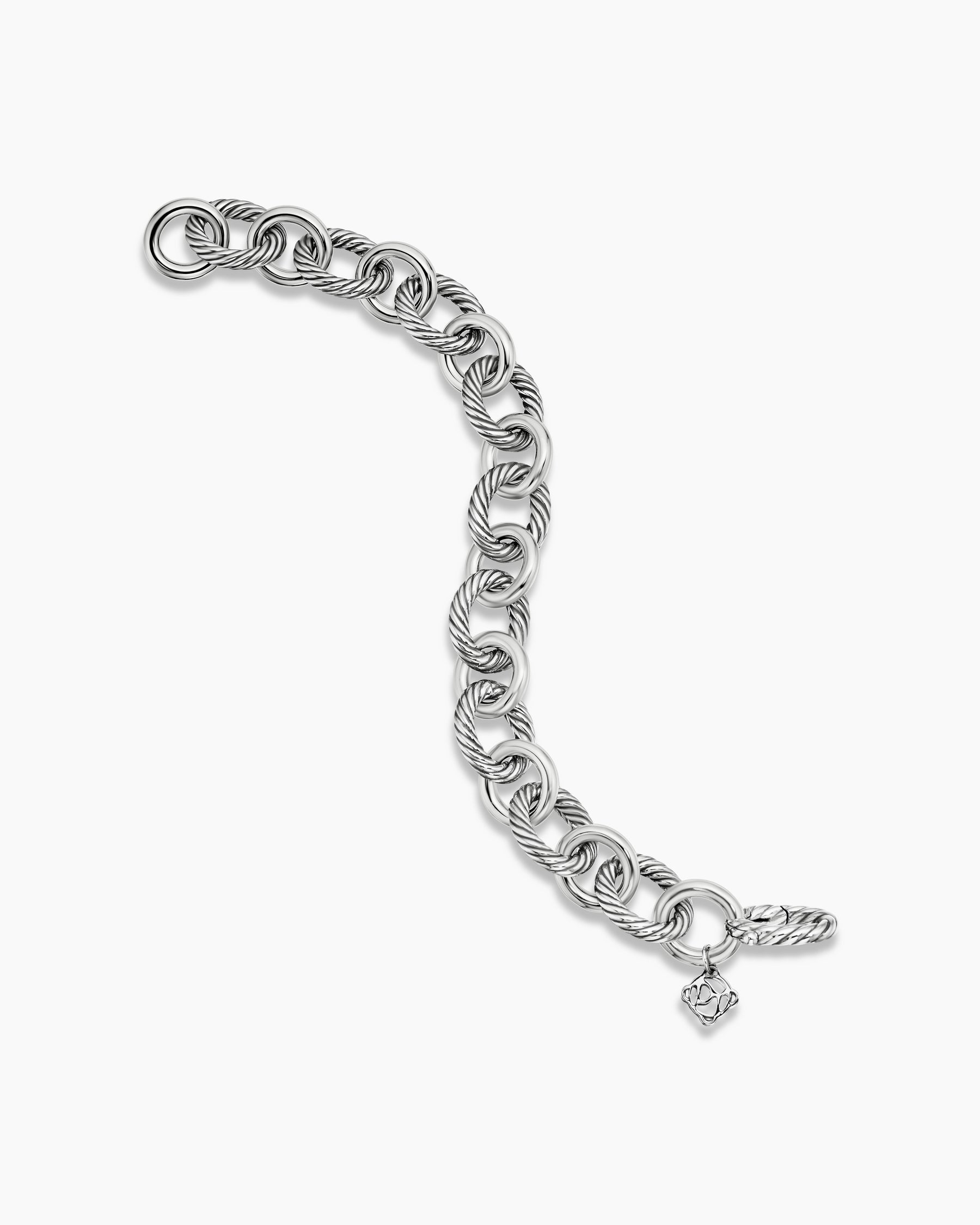 Oval Link Chain Bracelet in Sterling Silver, 12mm - Image 4
