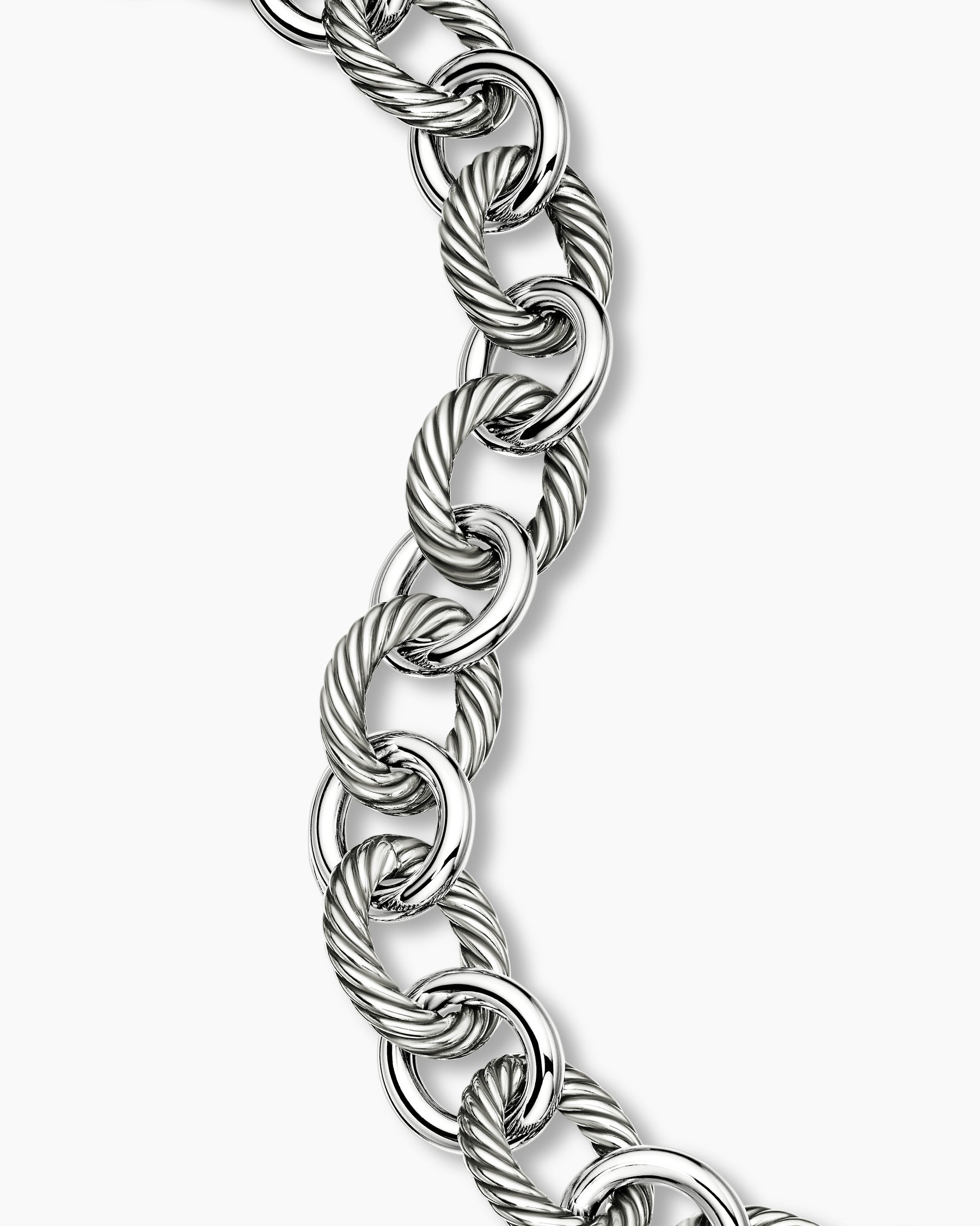 Oval Link Chain Bracelet in Sterling Silver, 12mm - Image 6