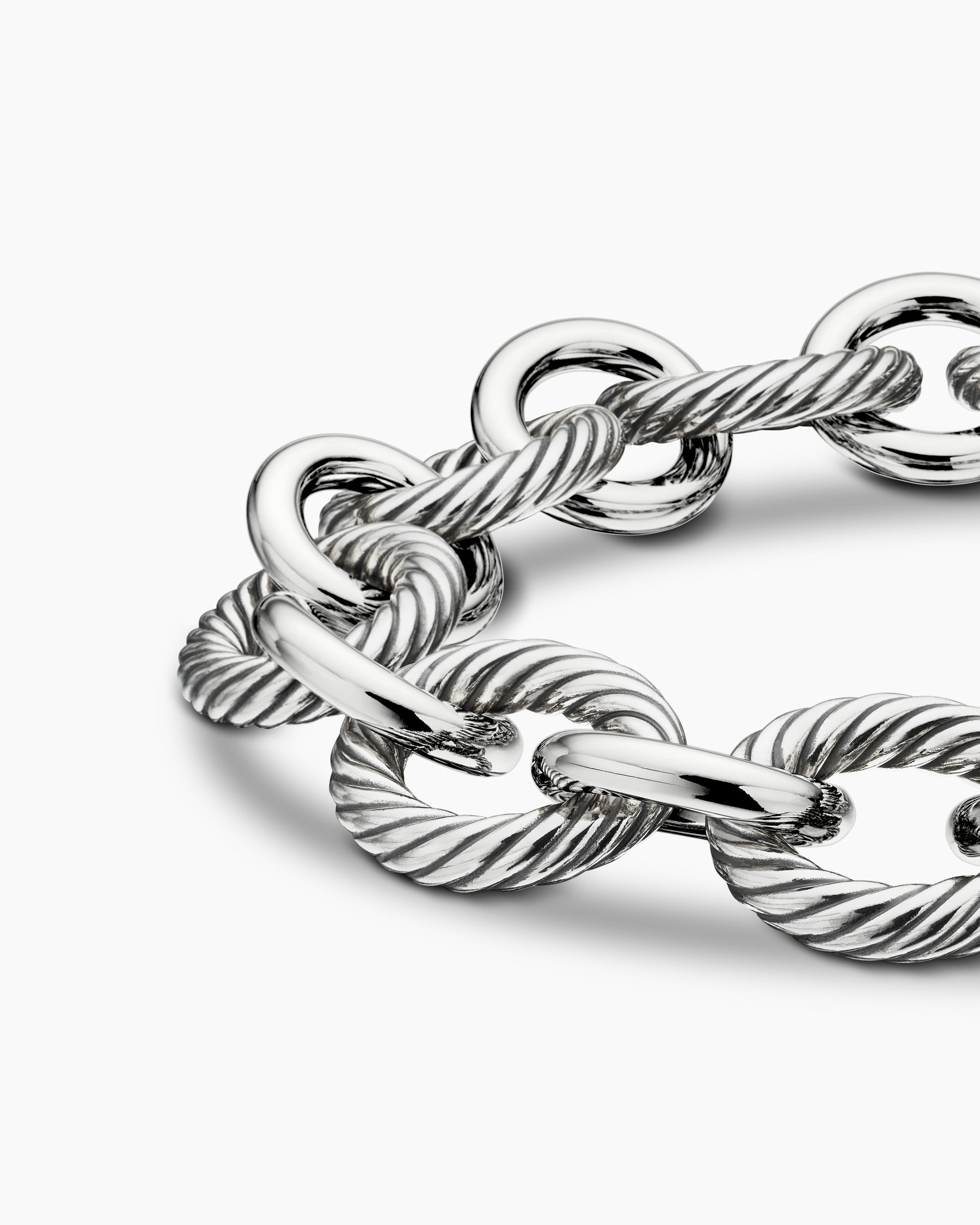 Oval Link Chain Bracelet in Sterling Silver, 12mm - Image 7