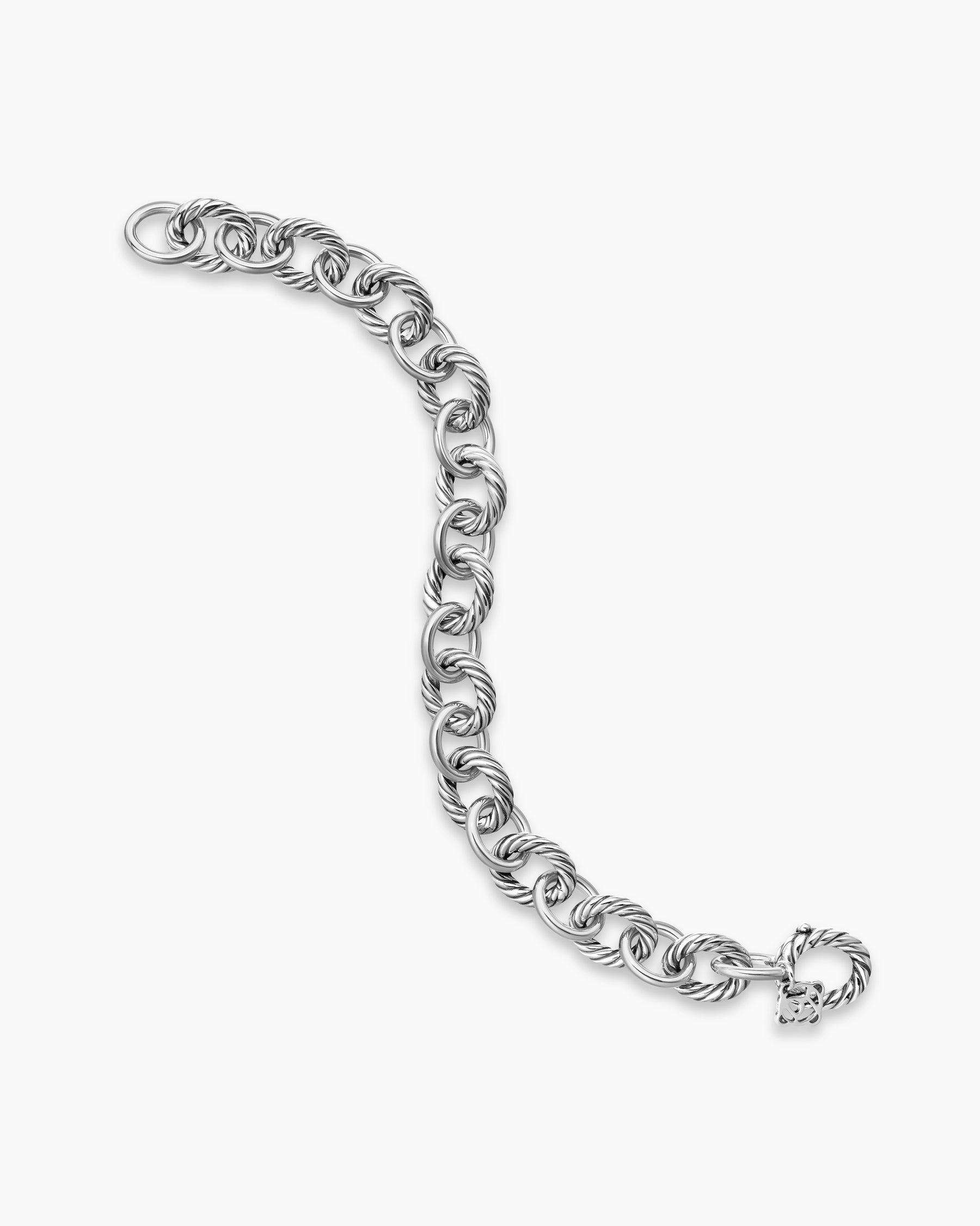 Oval Link Chain Bracelet in Sterling Silver, 10mm - Image 4