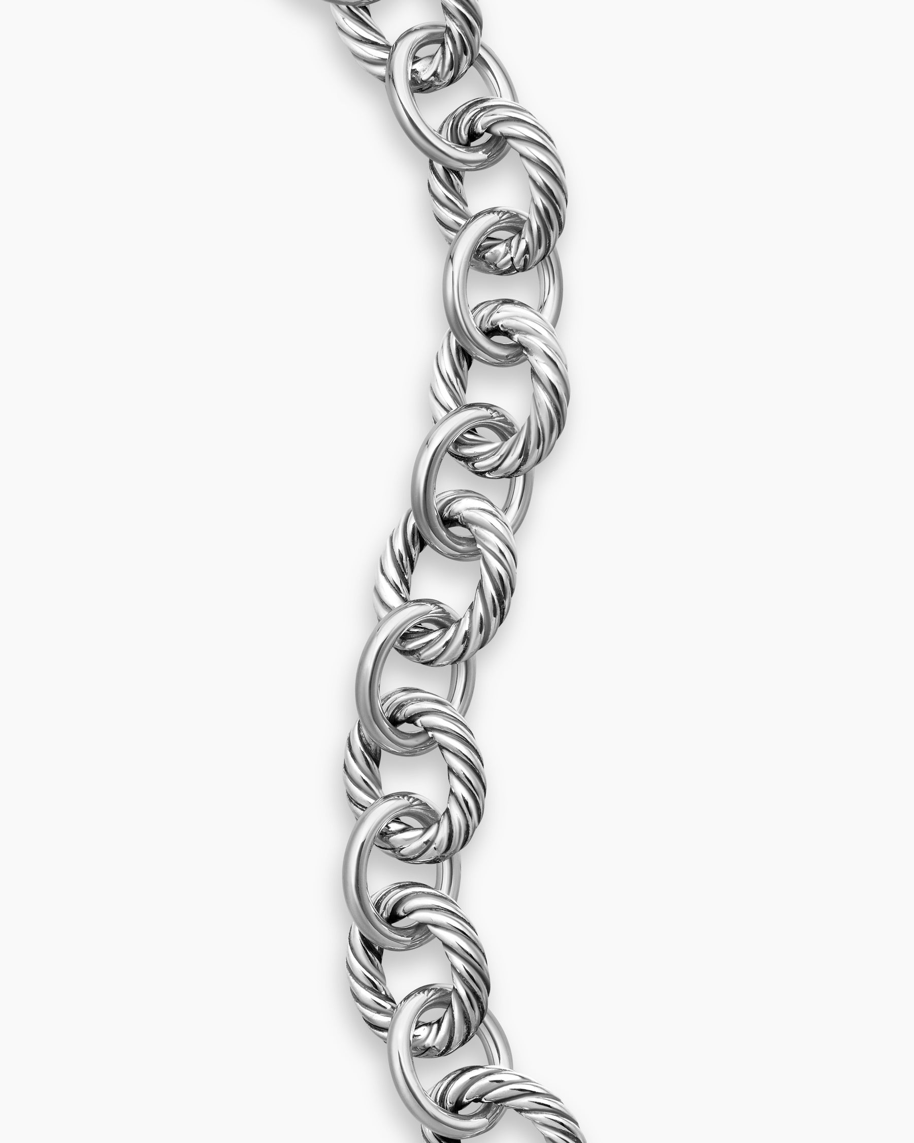 Oval Link Chain Bracelet in Sterling Silver, 10mm - Image 6