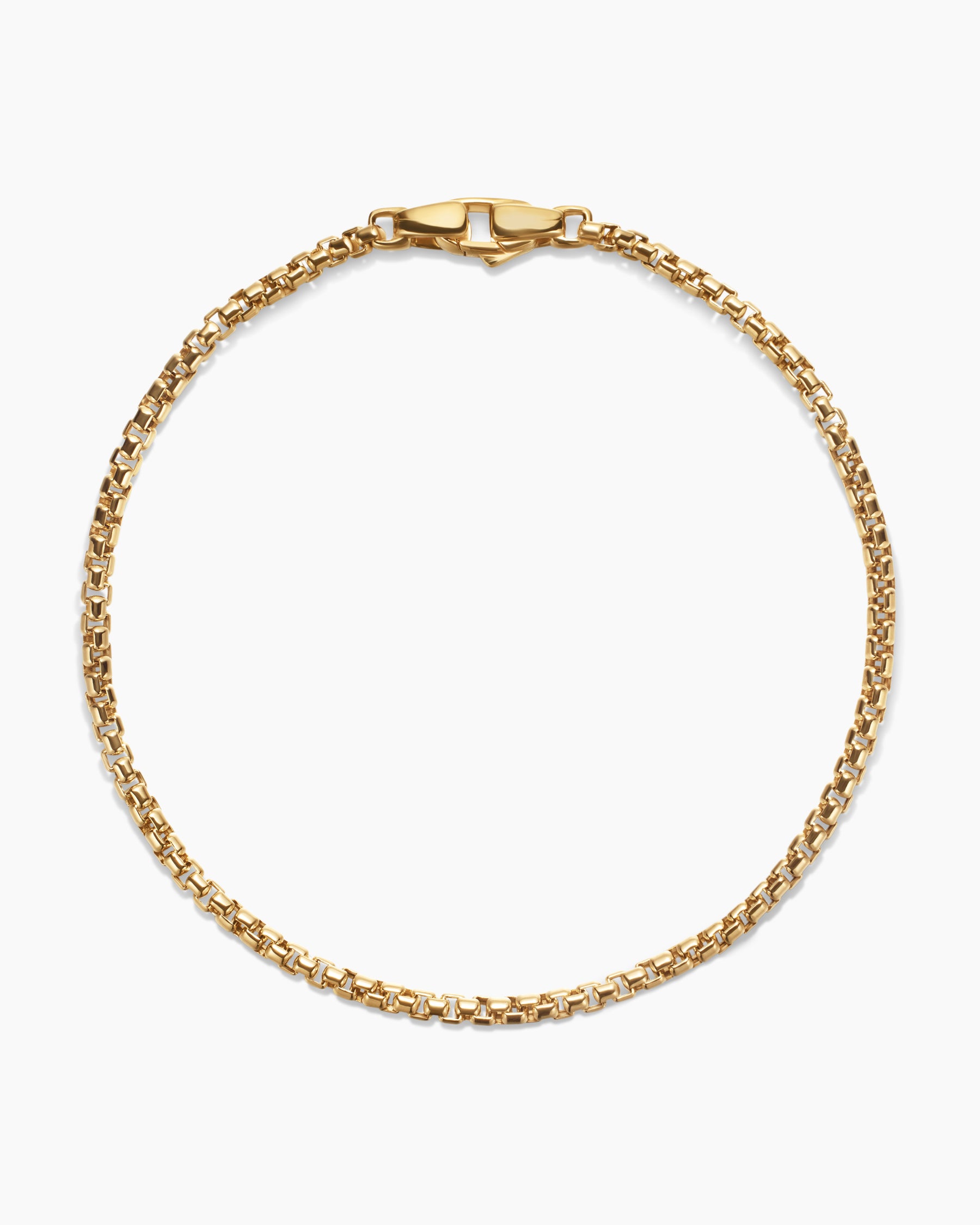 Box Chain Bracelet in 18K Yellow Gold, 2.7mm - Image 3