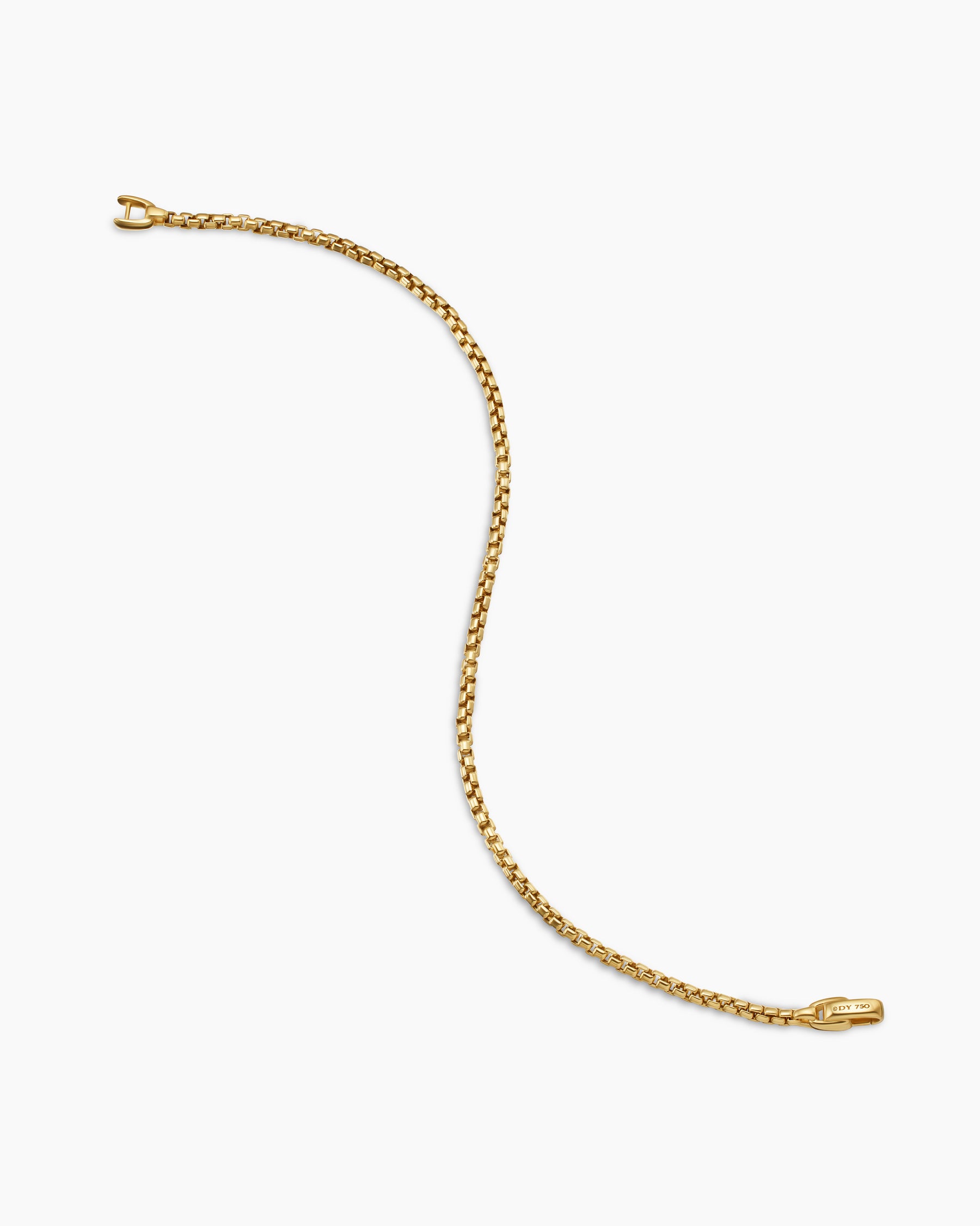 Box Chain Bracelet in 18K Yellow Gold, 2.7mm - Image 4