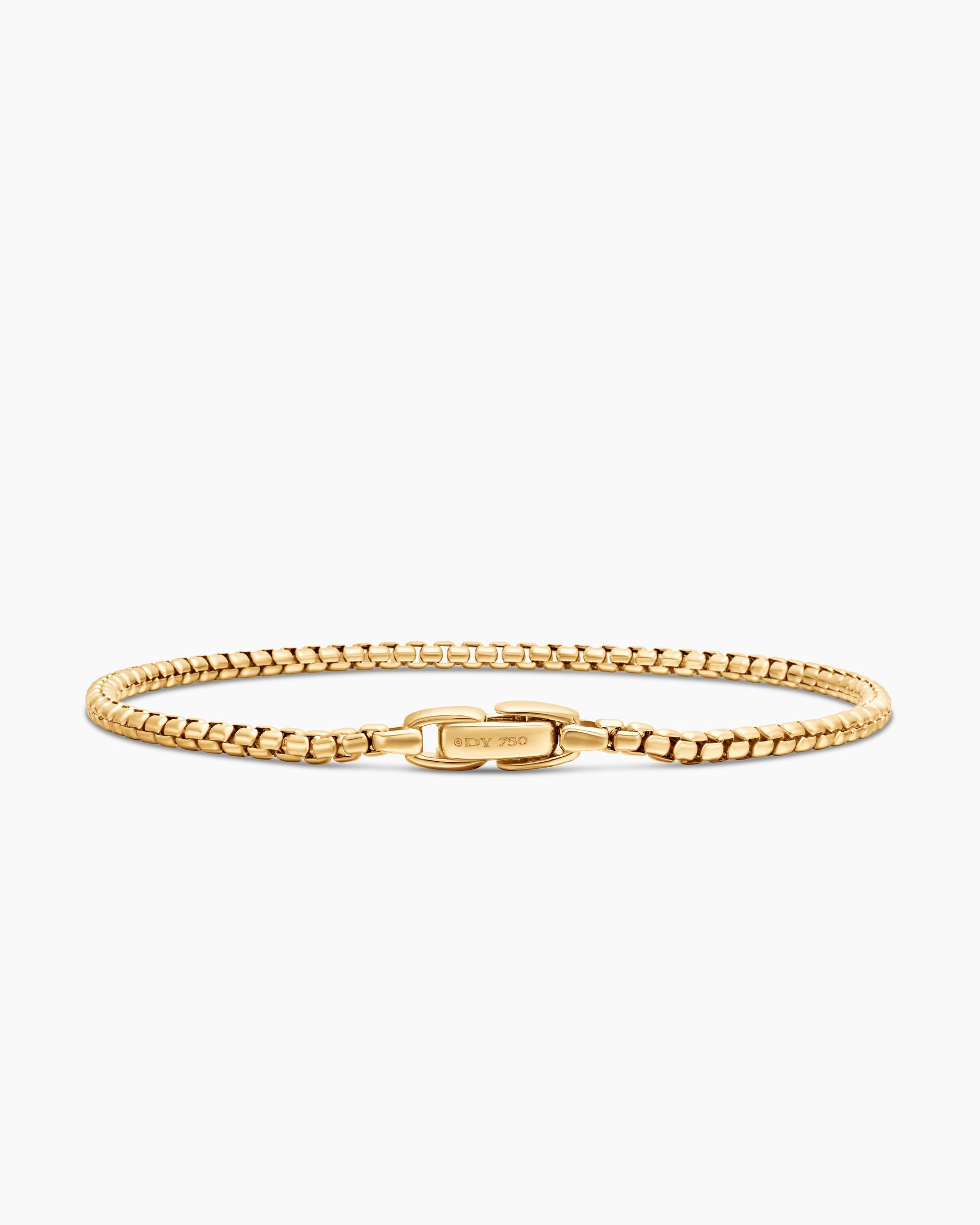 Box Chain Bracelet in 18K Yellow Gold, 2.7mm - Image 5