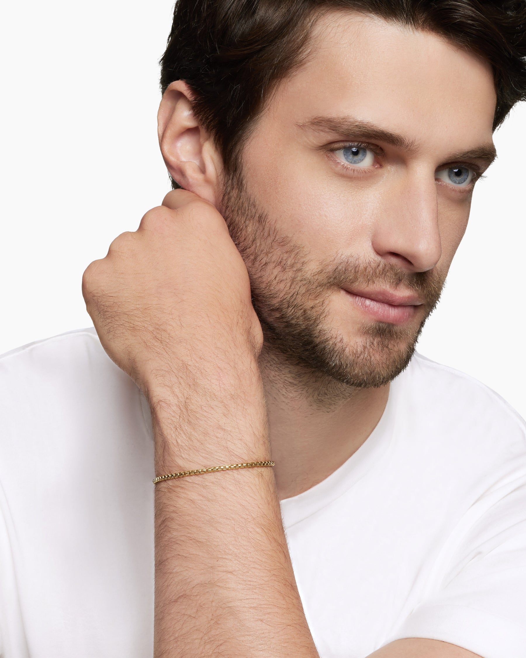 Box Chain Bracelet in 18K Yellow Gold, 2.7mm - Image 8