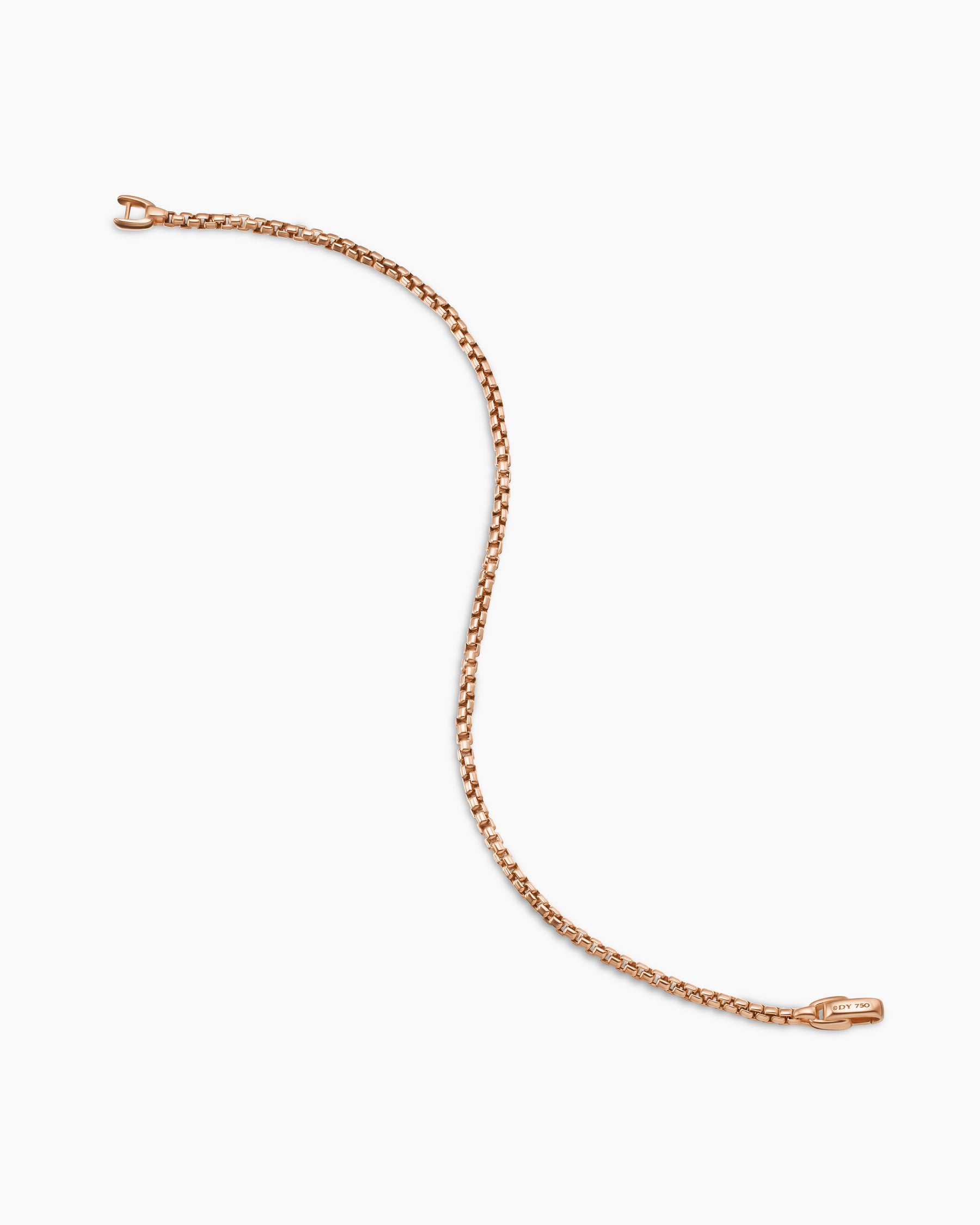 Box Chain Bracelet in 18K Rose Gold, 2.7mm - Image 4