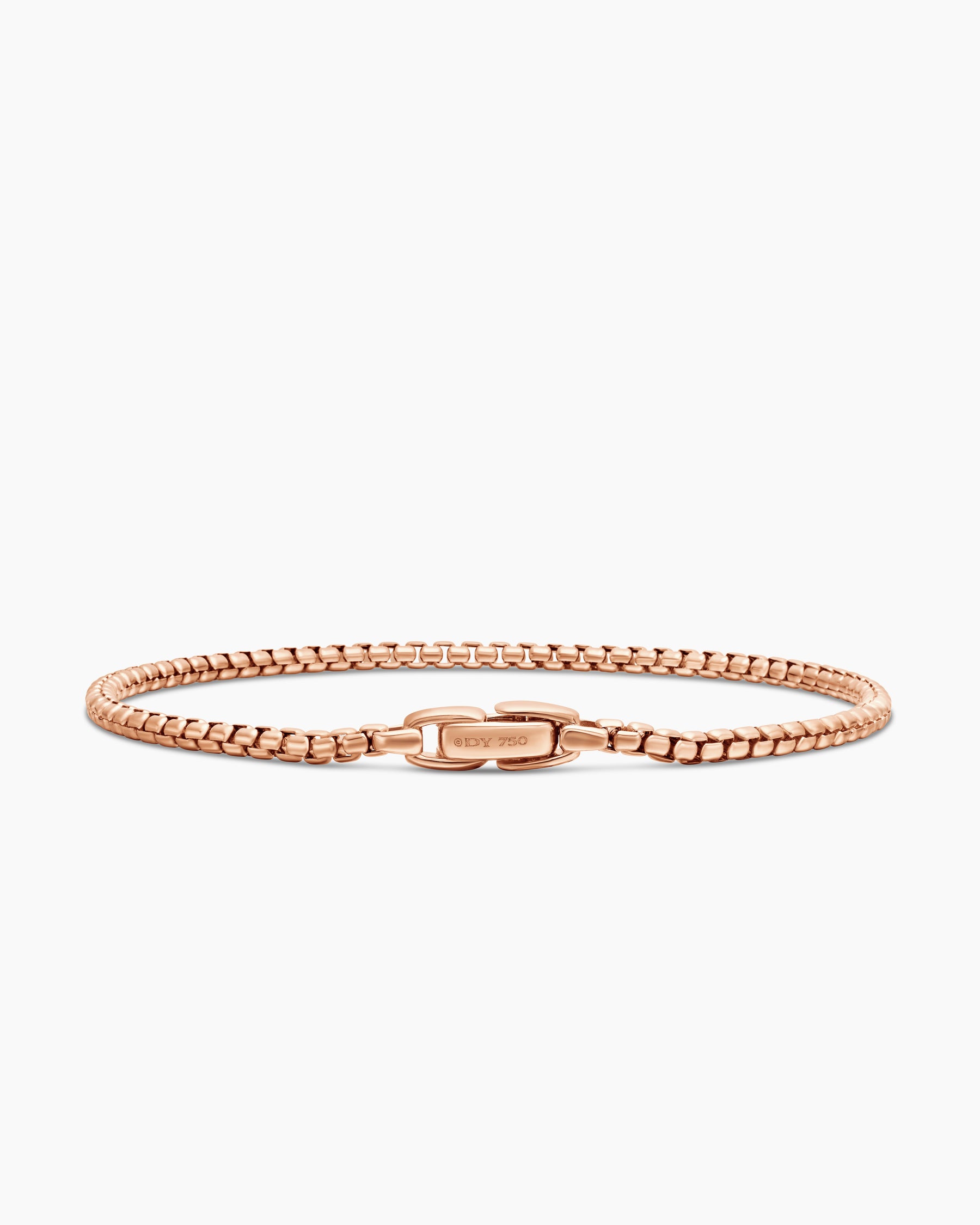 Box Chain Bracelet in 18K Rose Gold, 2.7mm - Image 5