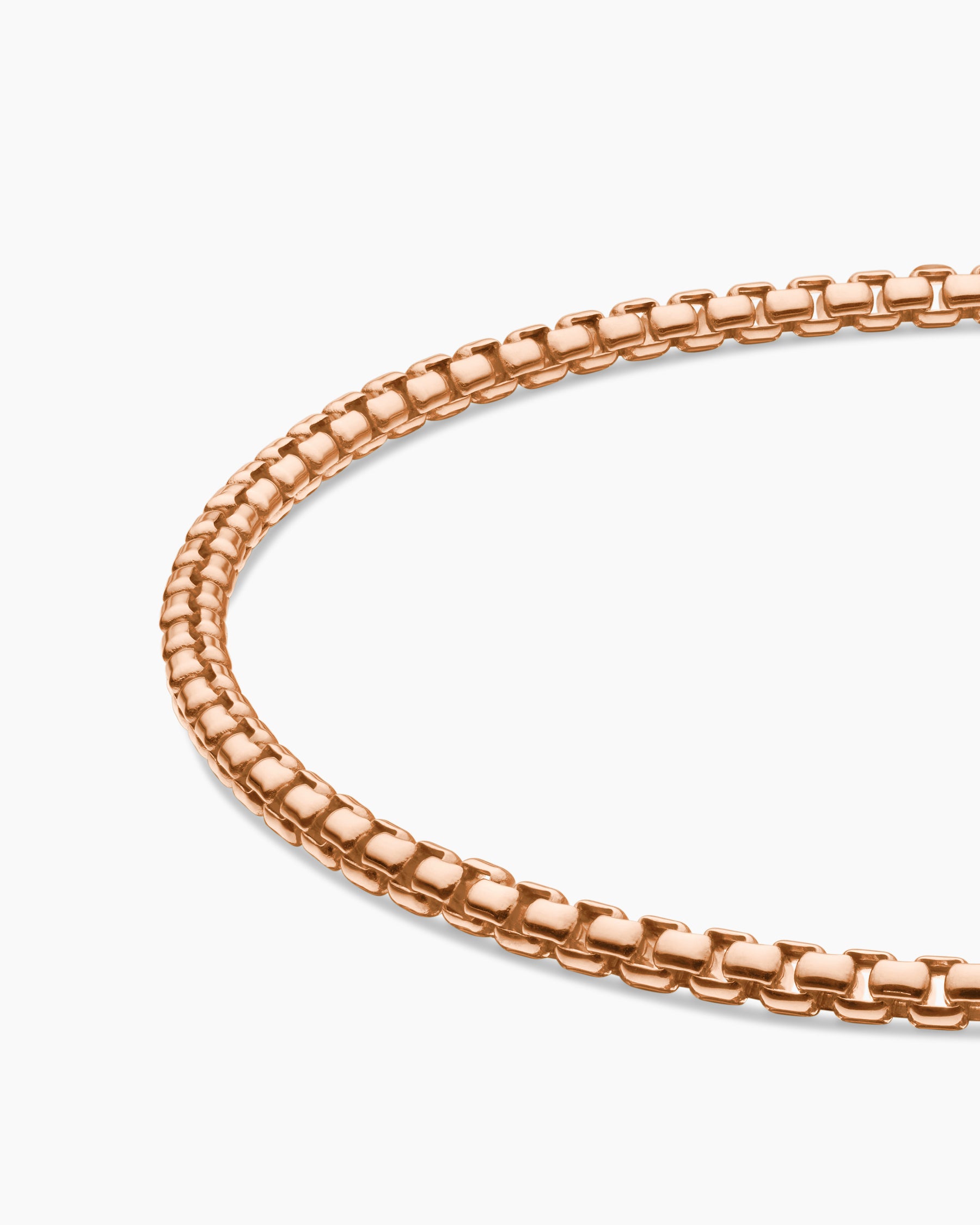 Box Chain Bracelet in 18K Rose Gold, 2.7mm - Image 7