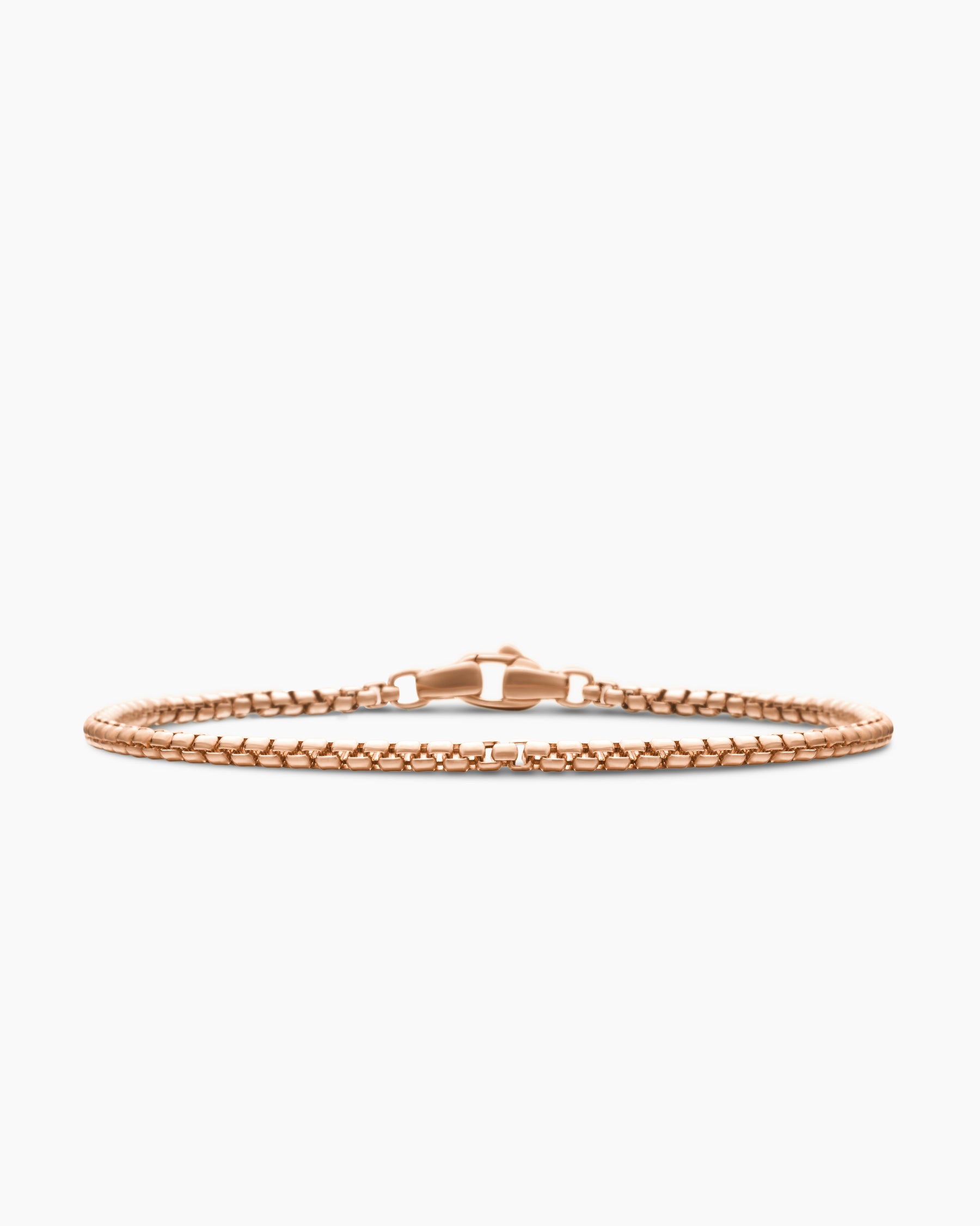Box Chain Bracelet in 18K Rose Gold, 2.7mm