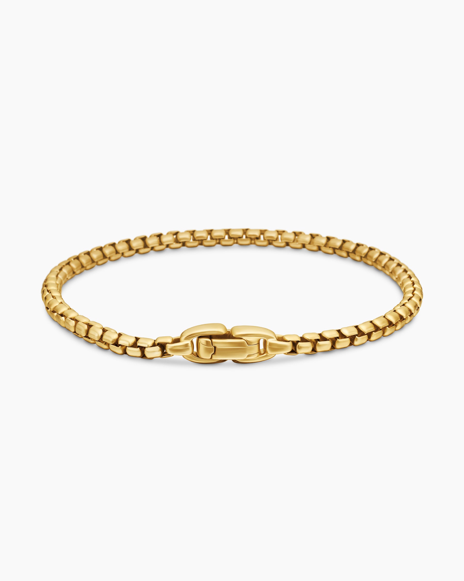 Box Chain Bracelet in 18K Yellow Gold, 3.4mm - Image 5