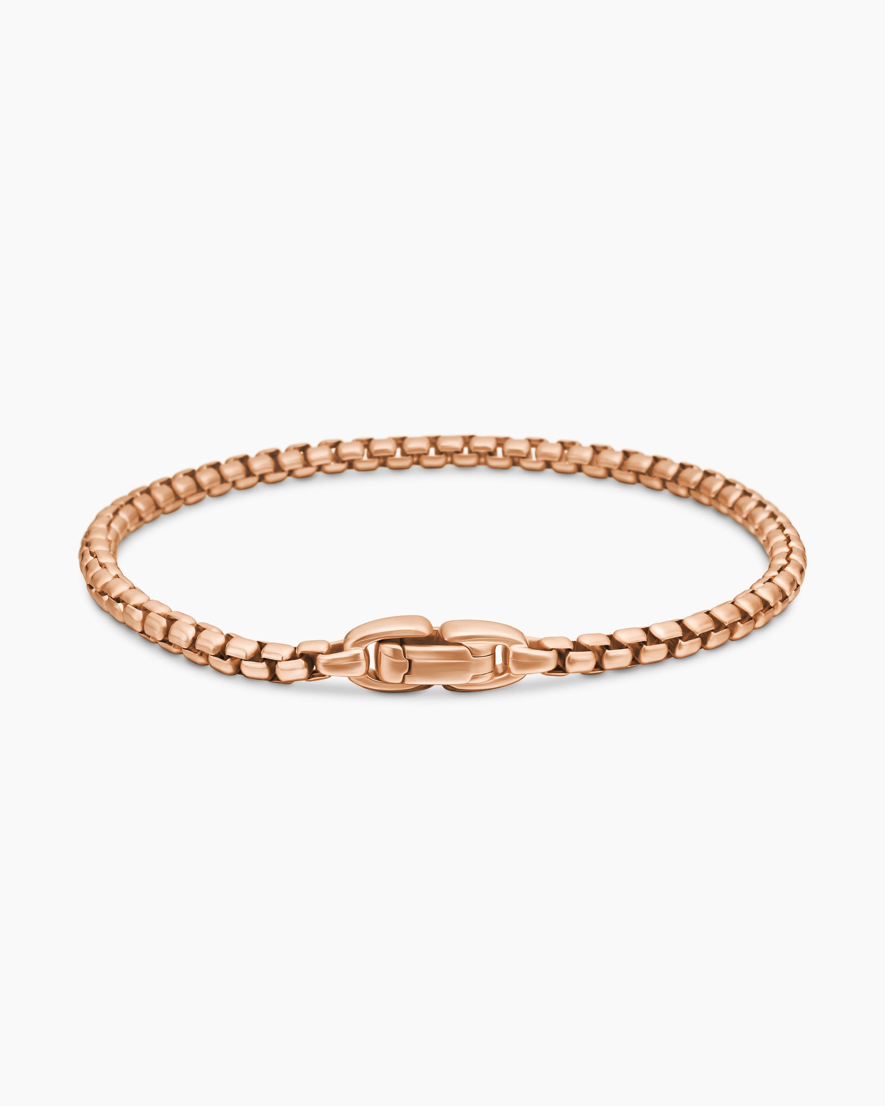 Box Chain Bracelet in 18K Rose Gold, 3.4mm - Image 5