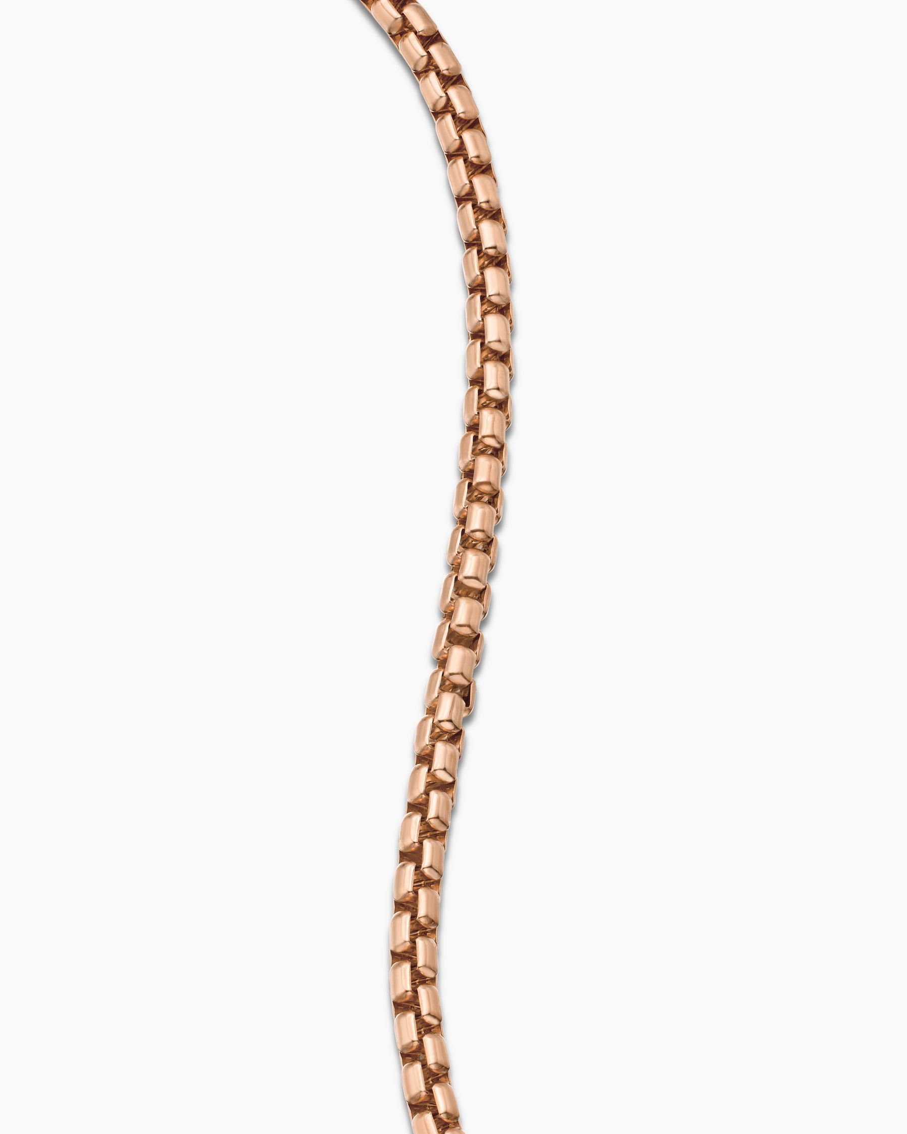 Box Chain Bracelet in 18K Rose Gold, 3.4mm - Image 6