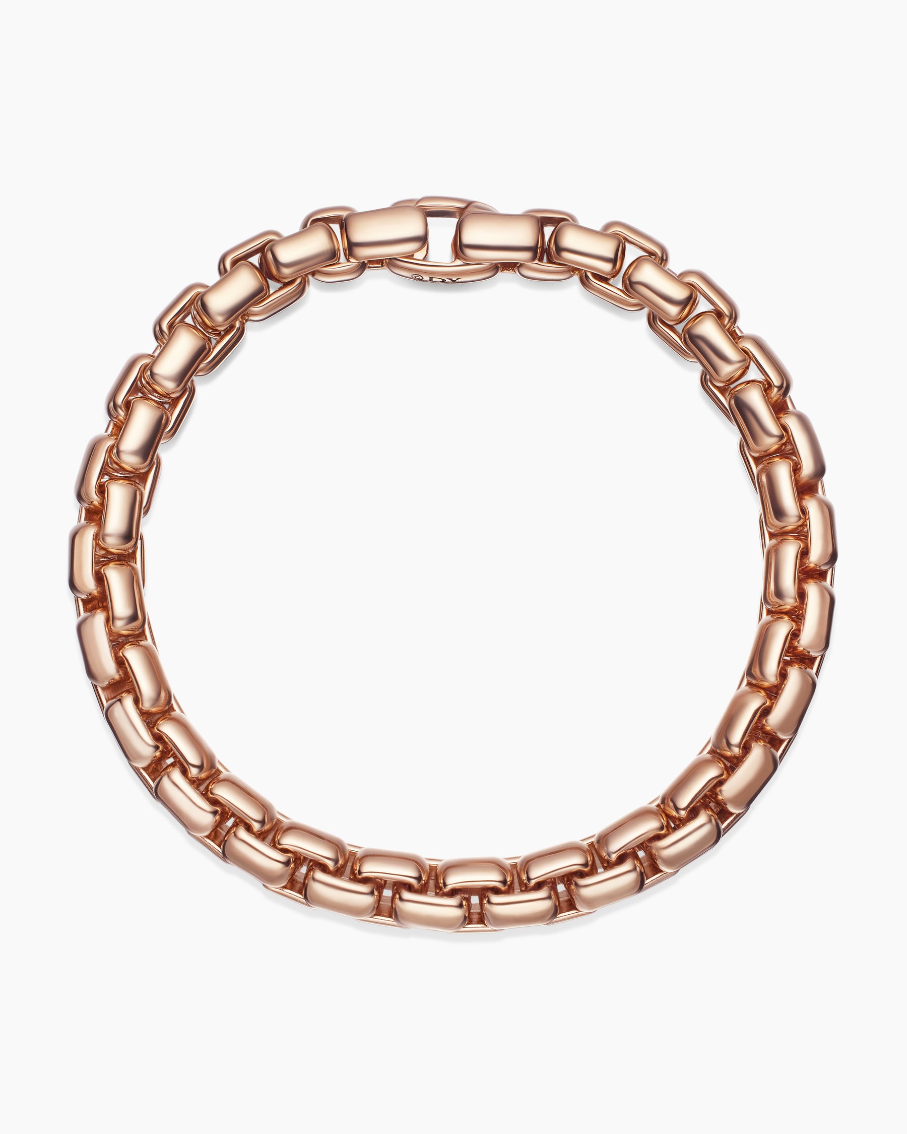 Box Chain Bracelet in 18K Rose Gold, 7.3mm - Image 3