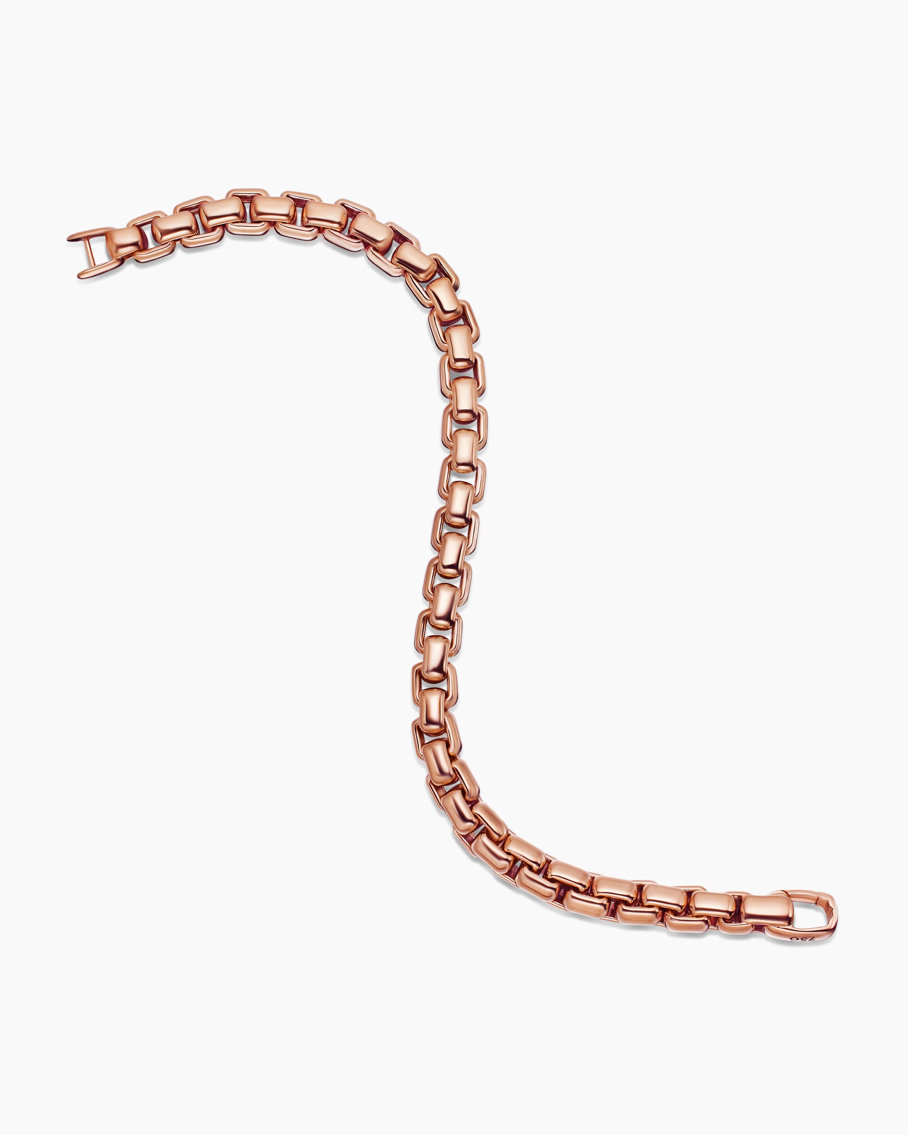 Box Chain Bracelet in 18K Rose Gold, 7.3mm - Image 4