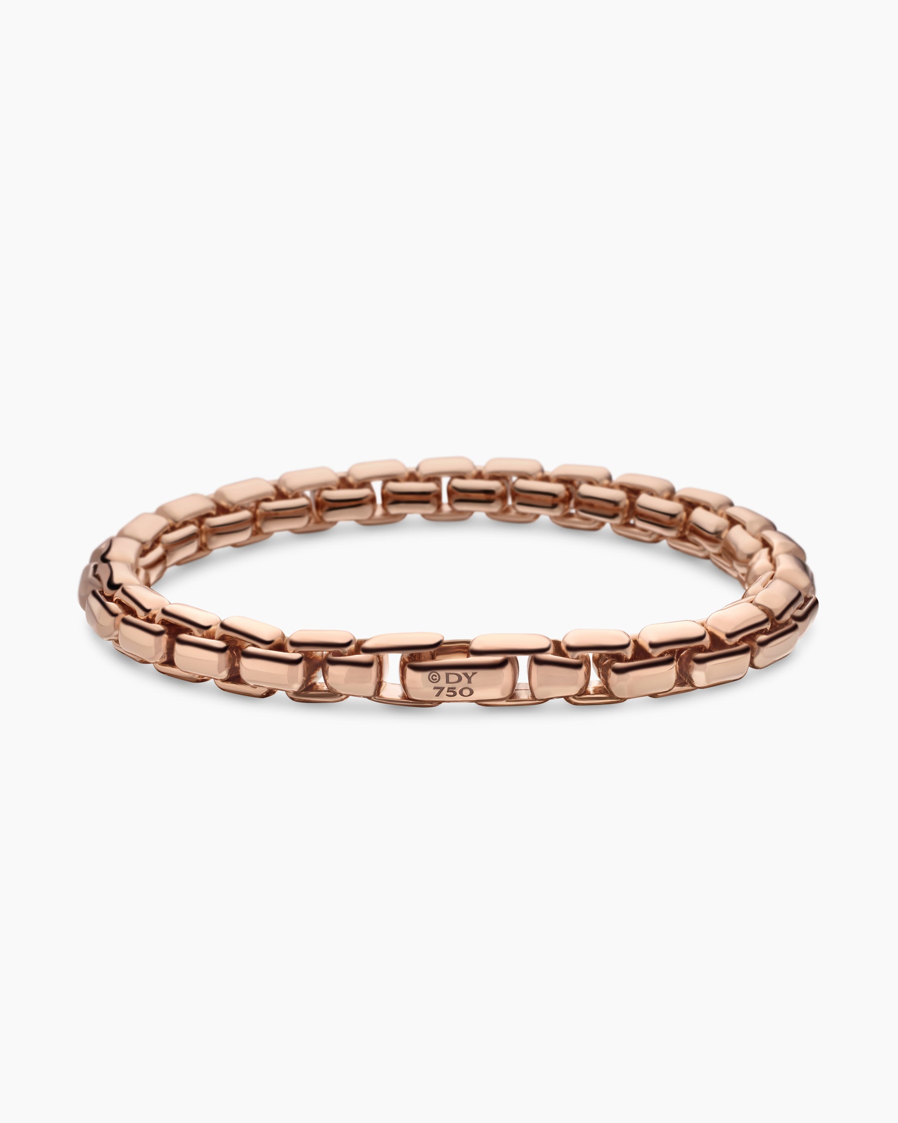 Box Chain Bracelet in 18K Rose Gold, 7.3mm - Image 5