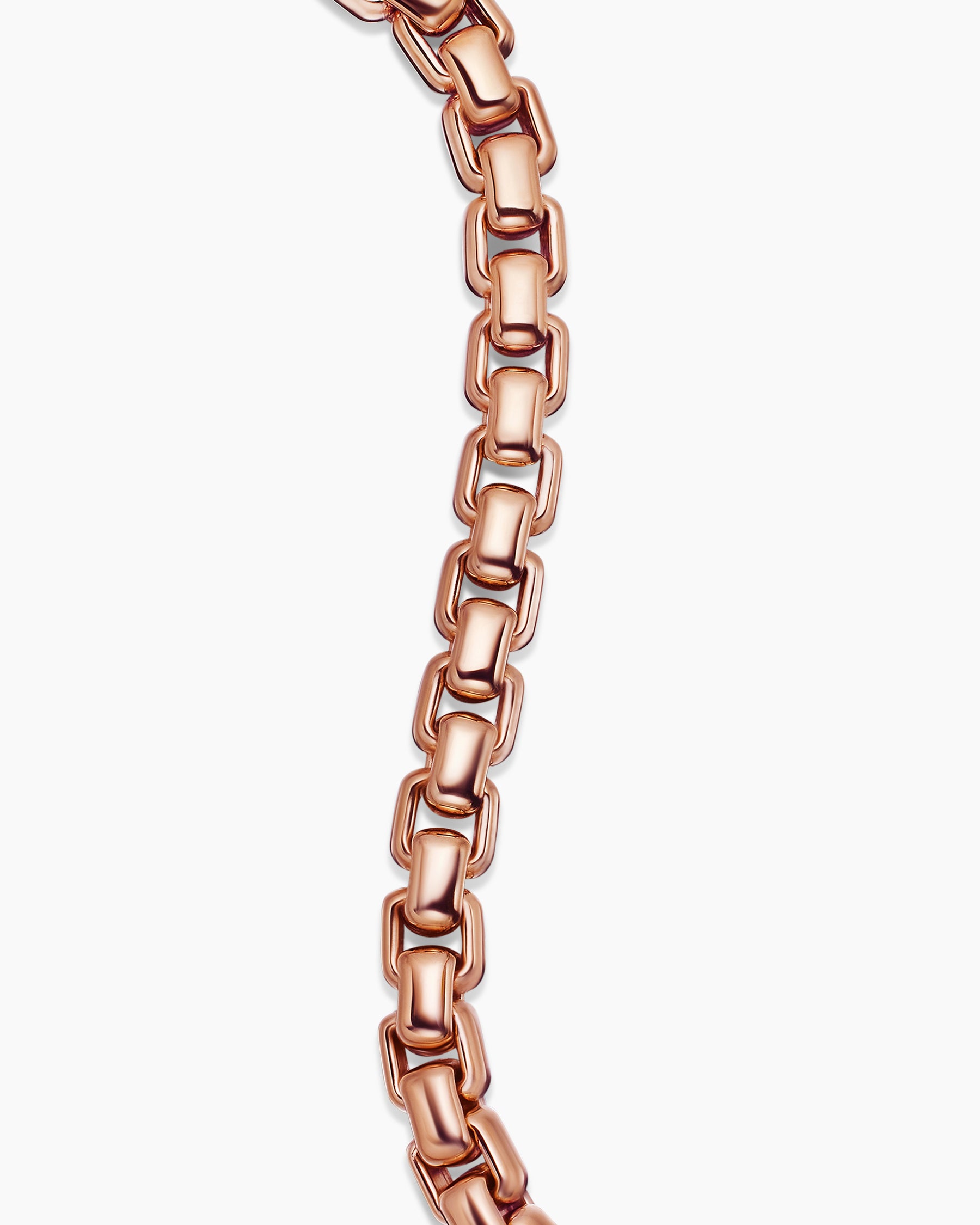 Box Chain Bracelet in 18K Rose Gold, 7.3mm - Image 6