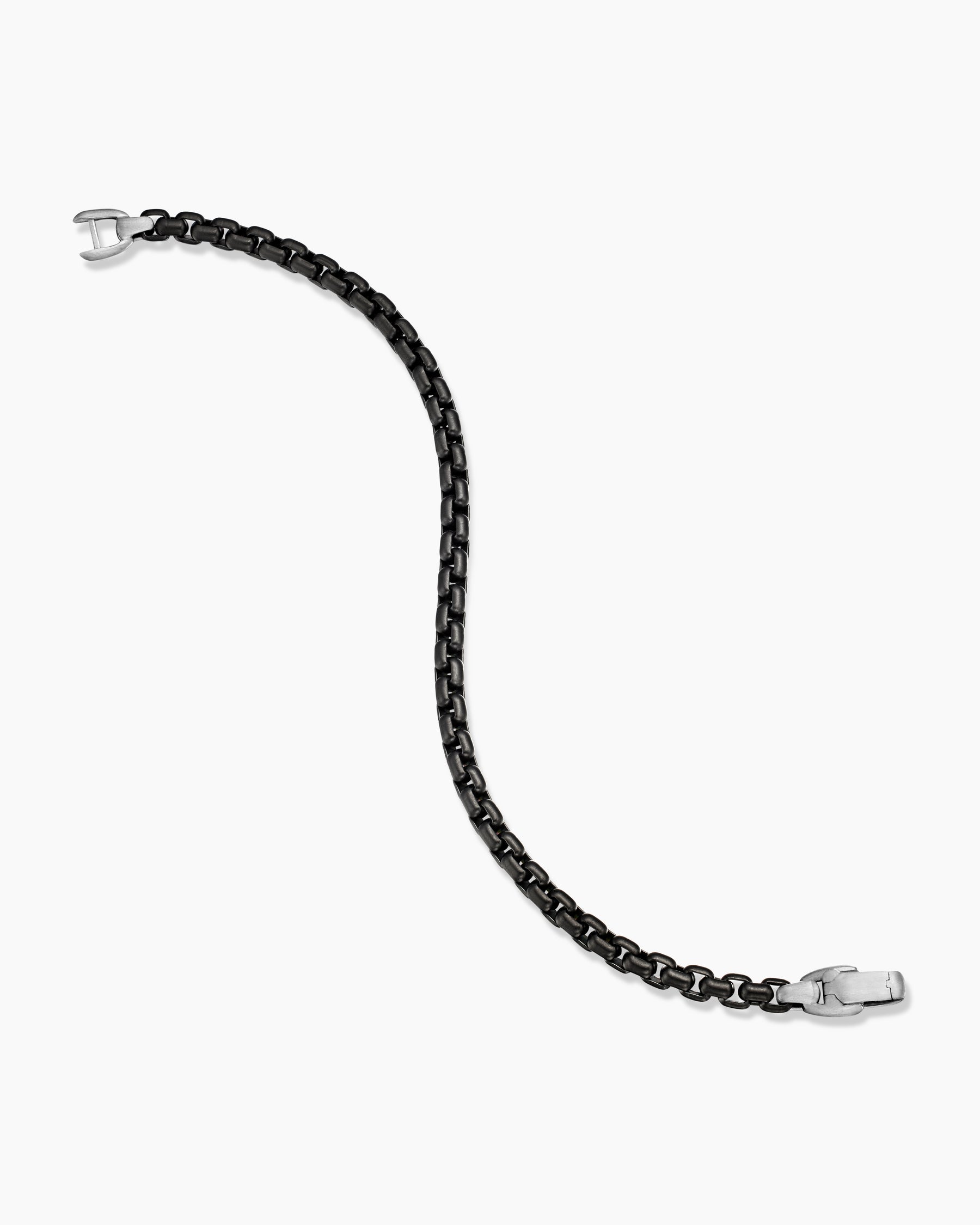 Box Chain Bracelet in Darkened Stainless Steel, 5mm - Image 4