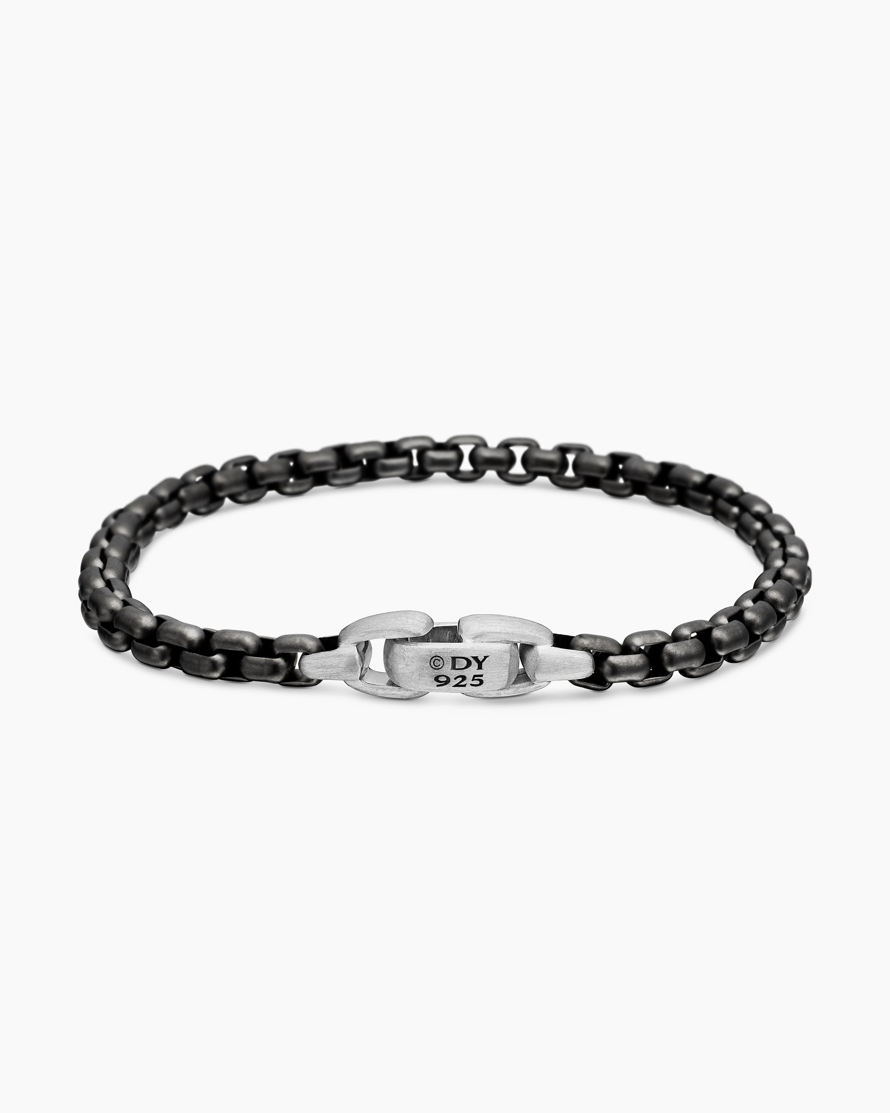 Box Chain Bracelet in Darkened Stainless Steel, 5mm - Image 5