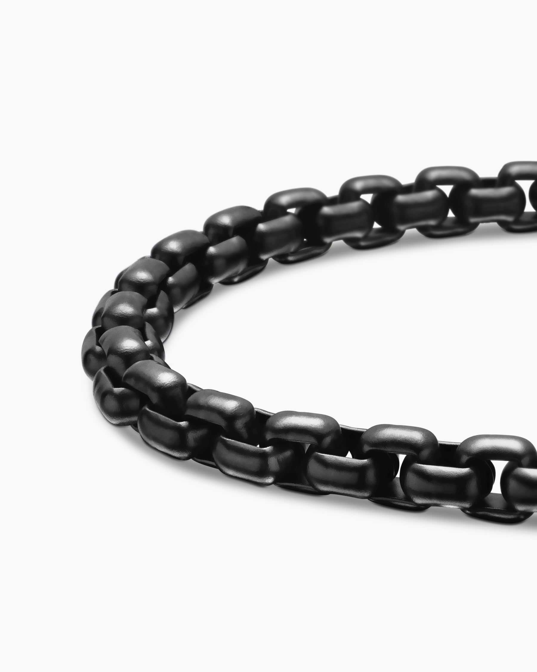 Box Chain Bracelet in Darkened Stainless Steel, 5mm - Image 7