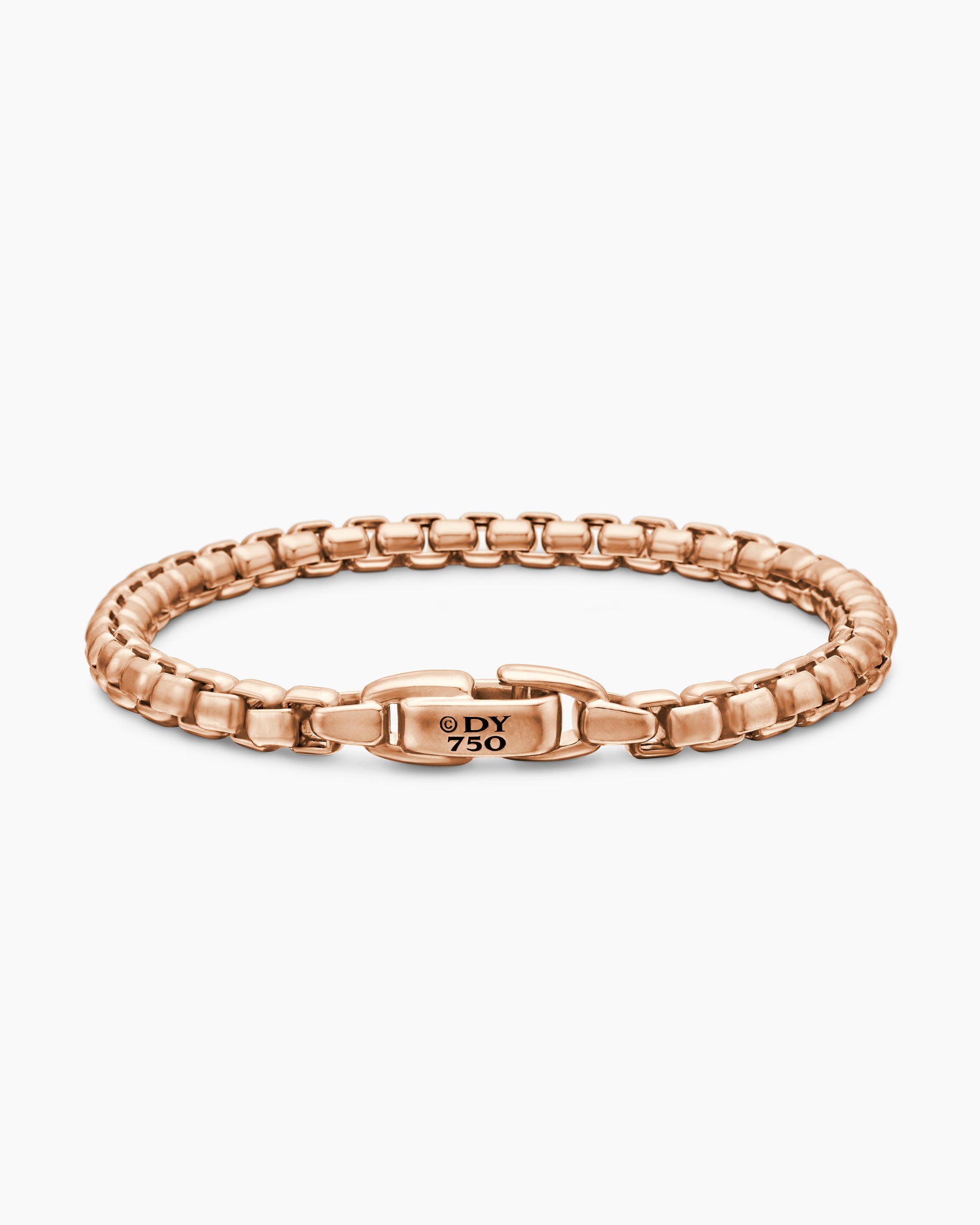 Box Chain Bracelet in 18K Rose Gold, 5mm - Image 5
