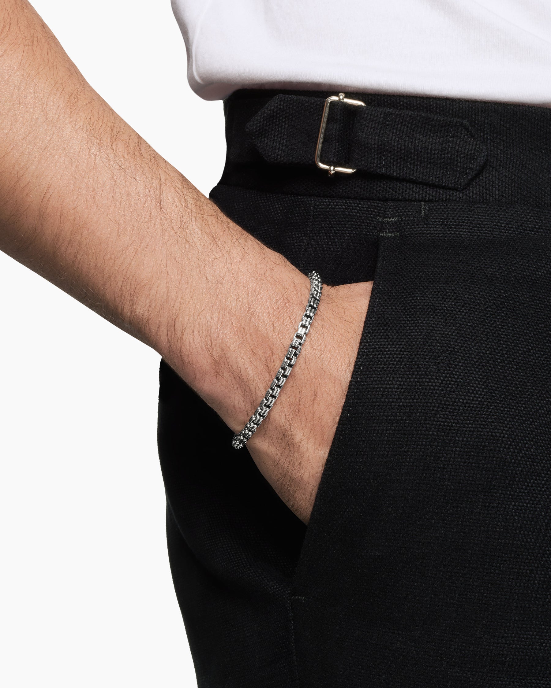 Alternative view of Double Box Chain Bracelet in Sterling Silver, 4mm