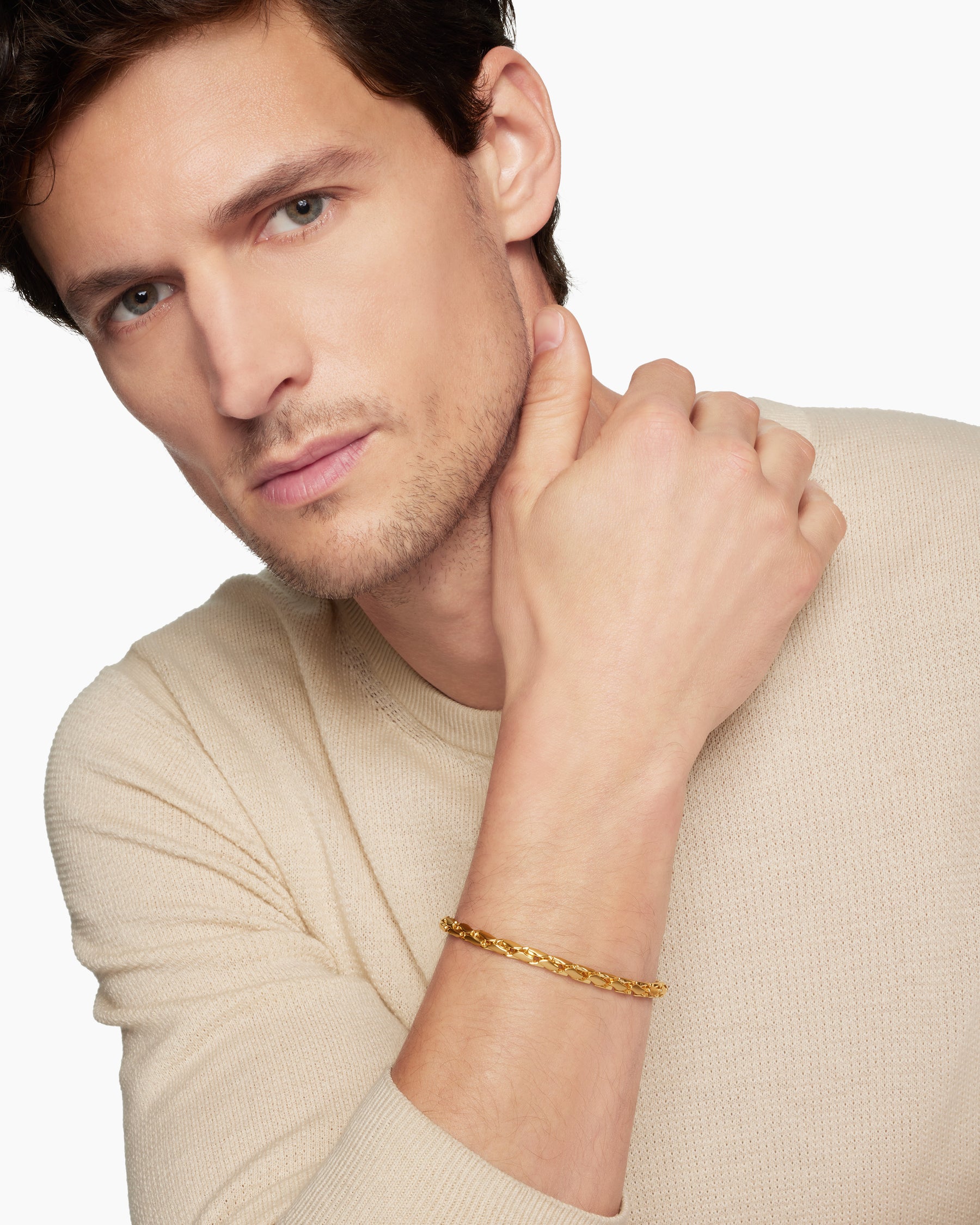 Fluted Chain Bracelet in 18K Yellow Gold, 5mm - Image 8