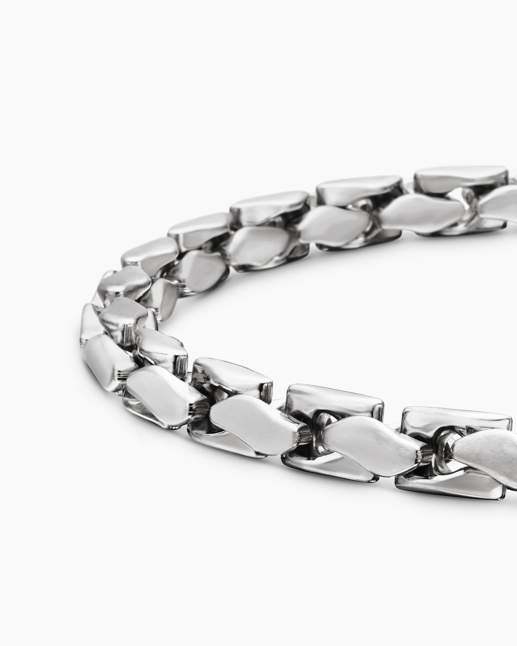 Fluted Chain Bracelet in Sterling Silver, 5mm - Image 7