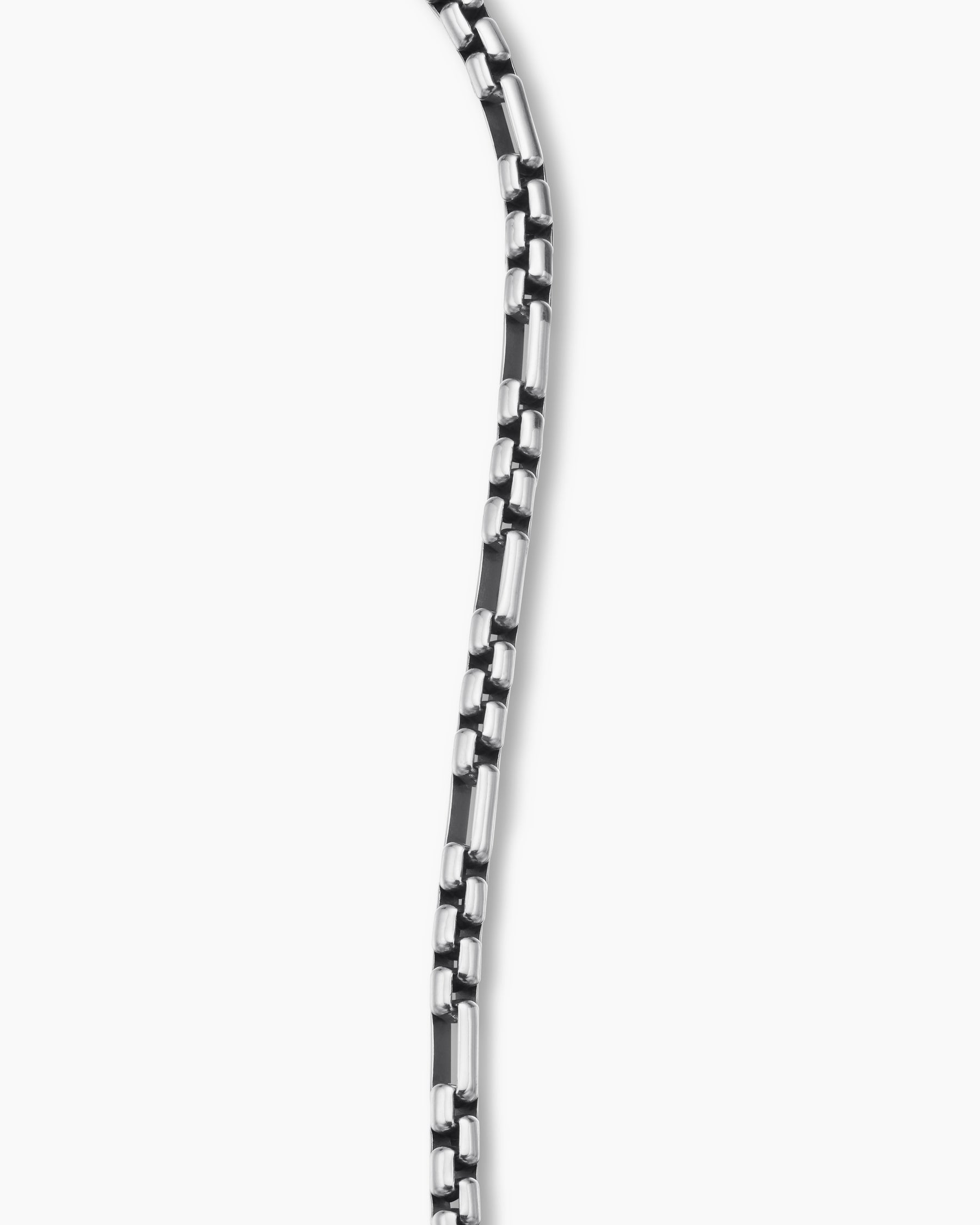 Open Station Box Chain Bracelet in Sterling Silver, 3mm - Image 6