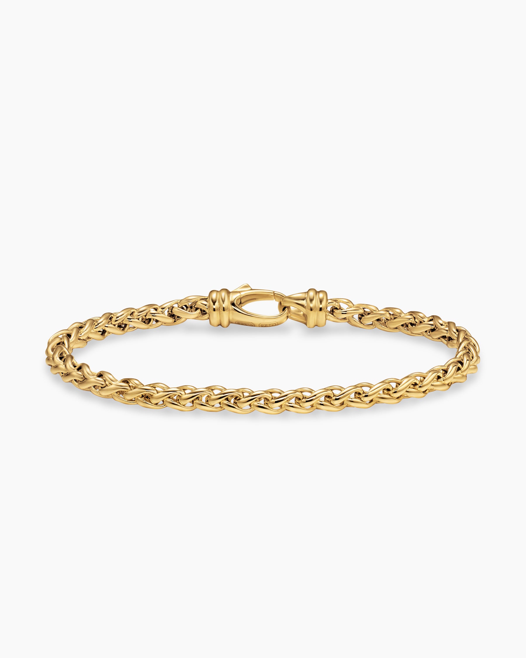 Wheat Chain Bracelet in 18K Yellow Gold, 4mm