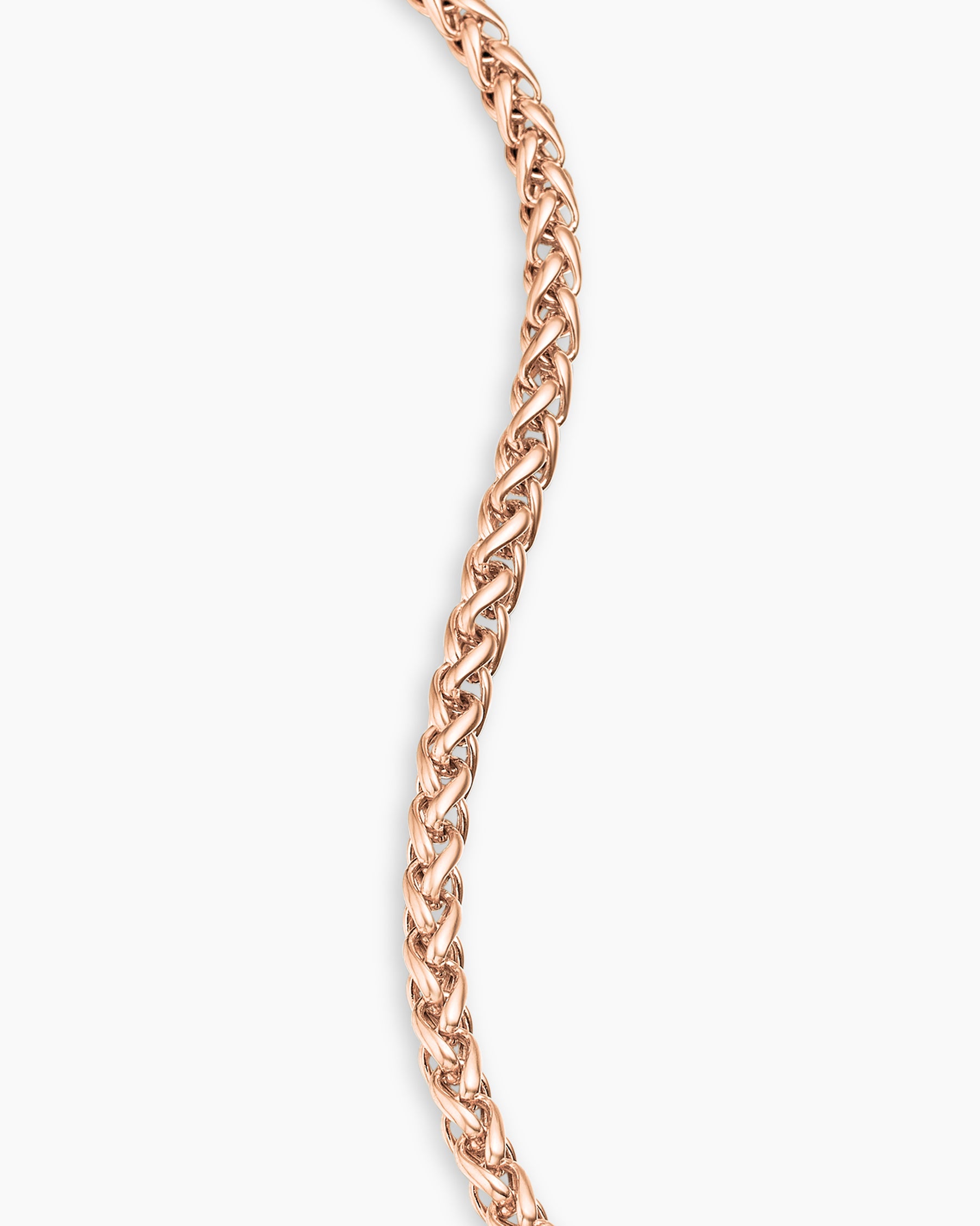 Wheat Chain Bracelet in 18K Rose Gold, 4mm - Image 6