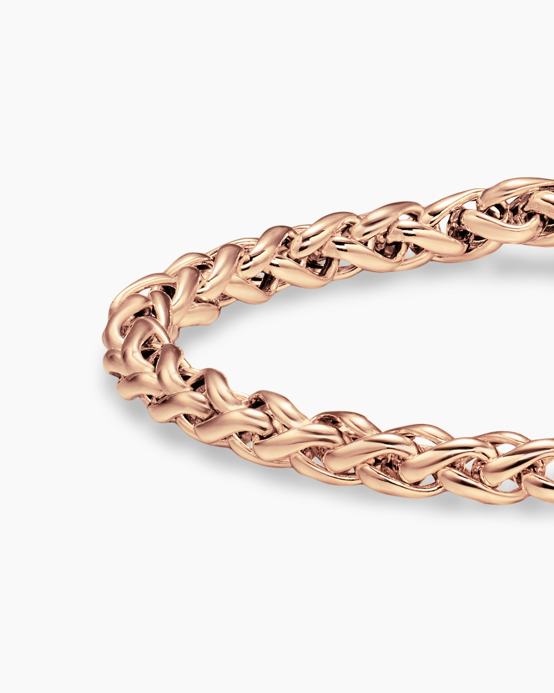 Wheat Chain Bracelet in 18K Rose Gold, 4mm - Image 7