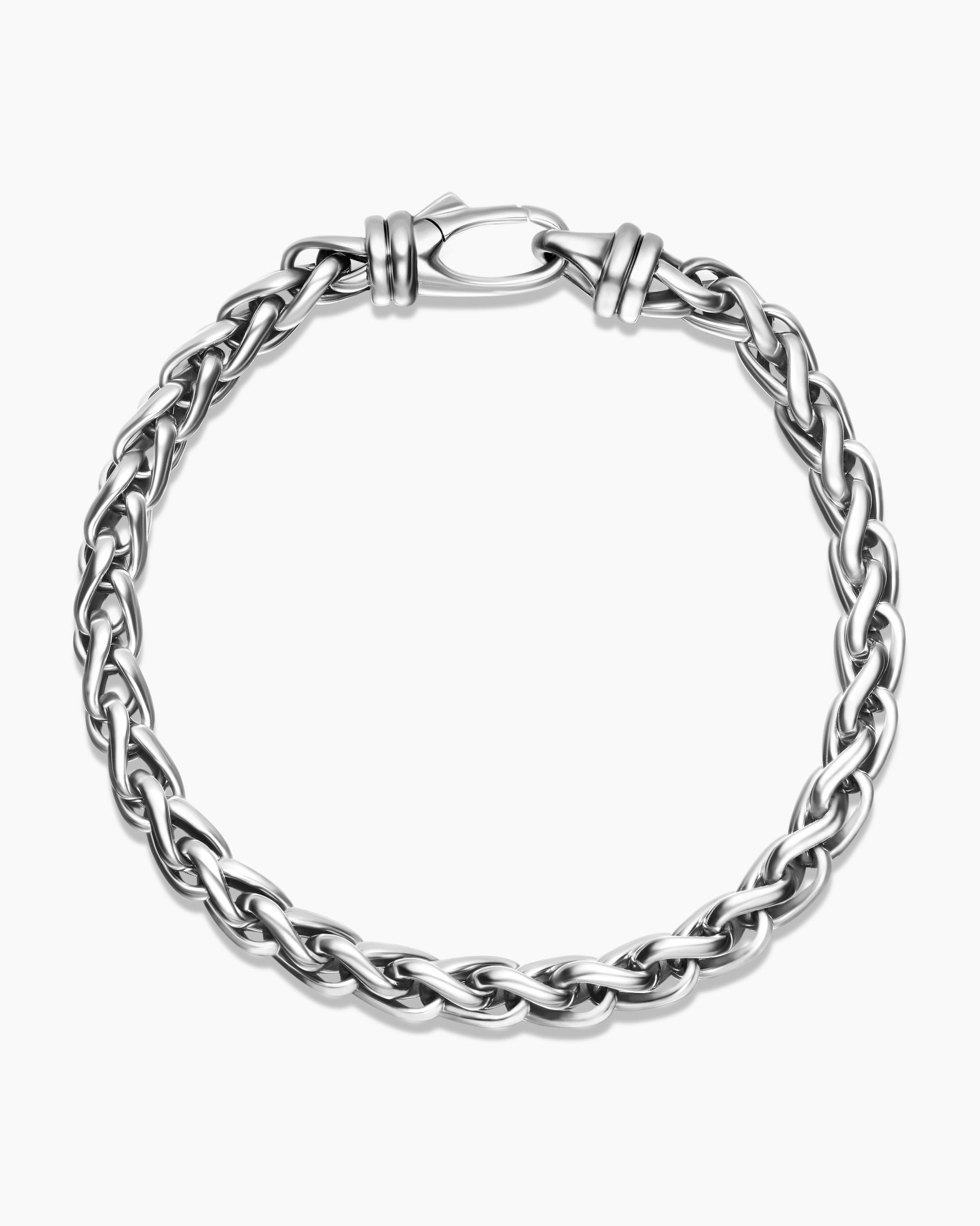 Wheat Chain Bracelet in Sterling Silver, 6mm - Image 3