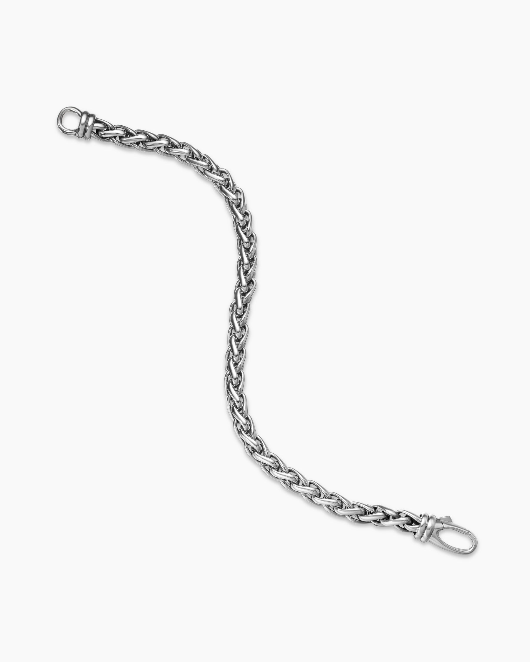 Wheat Chain Bracelet in Sterling Silver, 6mm - Image 4