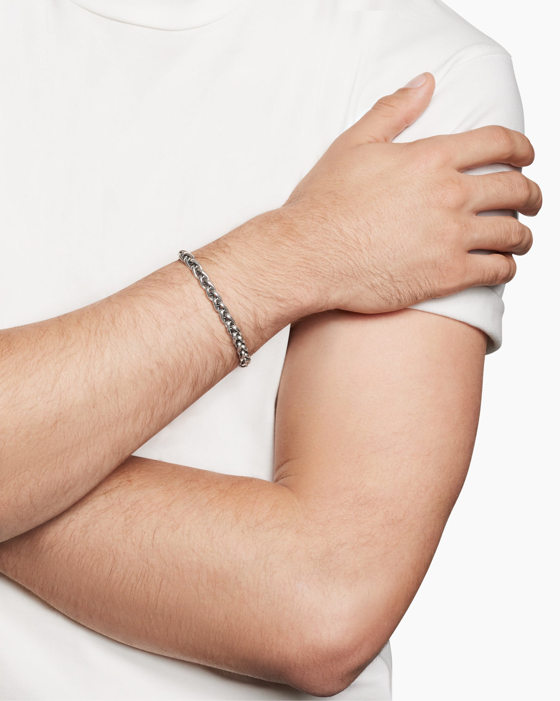 Alternative view of Wheat Chain Bracelet in Sterling Silver, 6mm