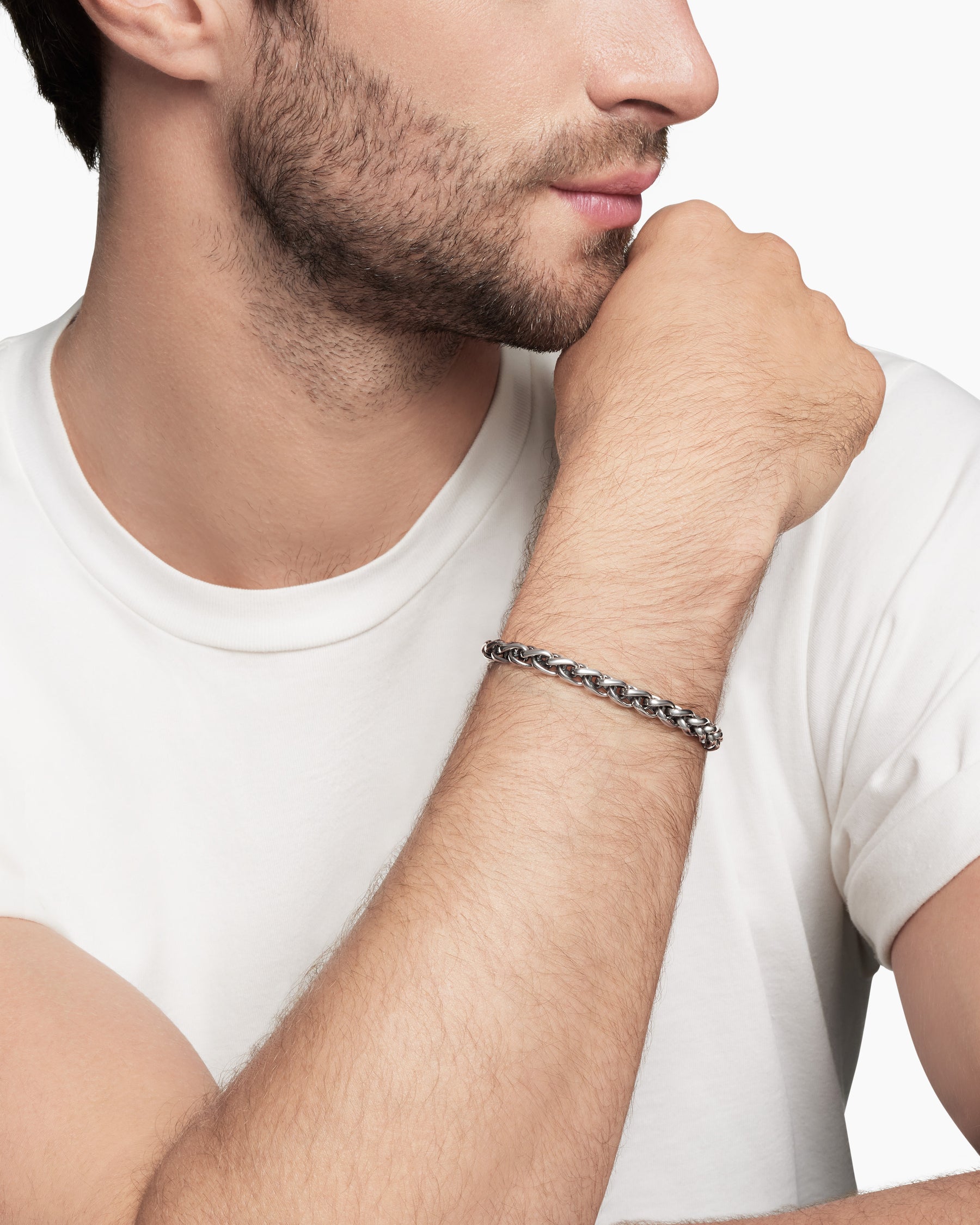 Wheat Chain Bracelet in Sterling Silver, 6mm - Image 8