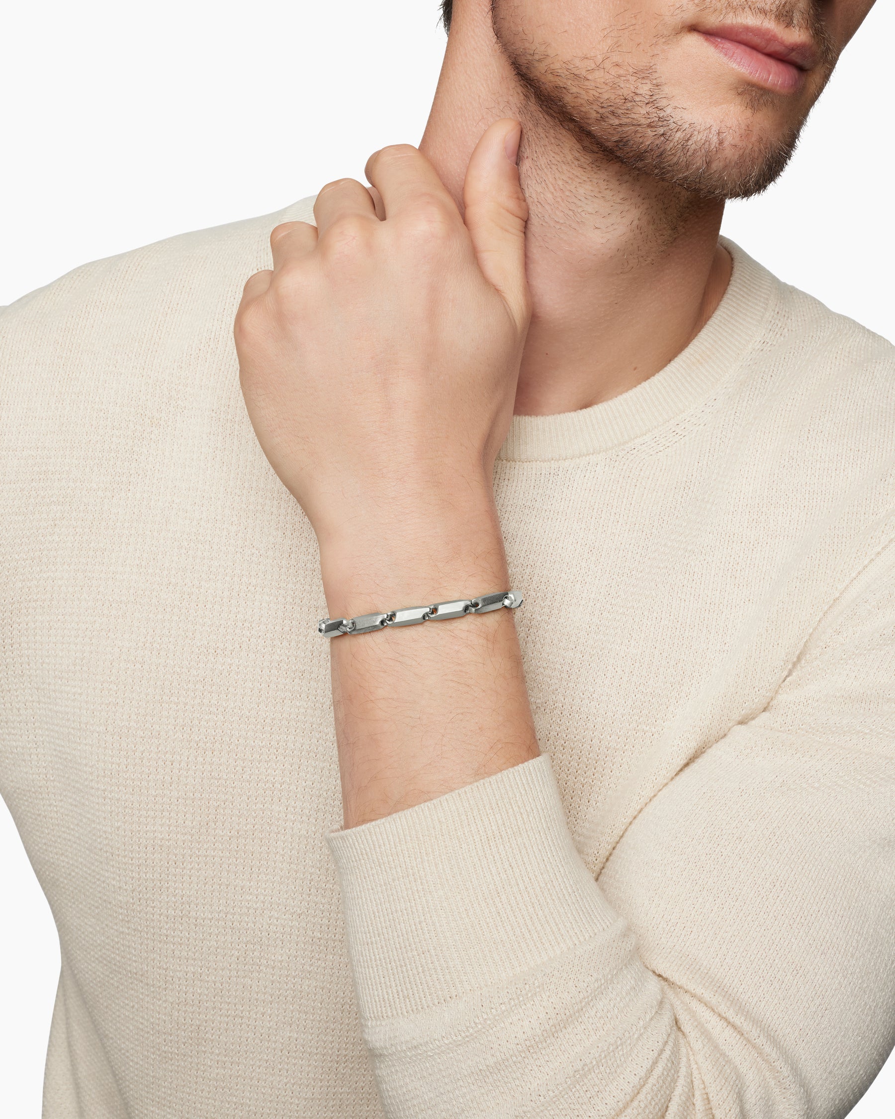 Streamline Link Bracelet in Sterling Silver, 6mm - Image 8